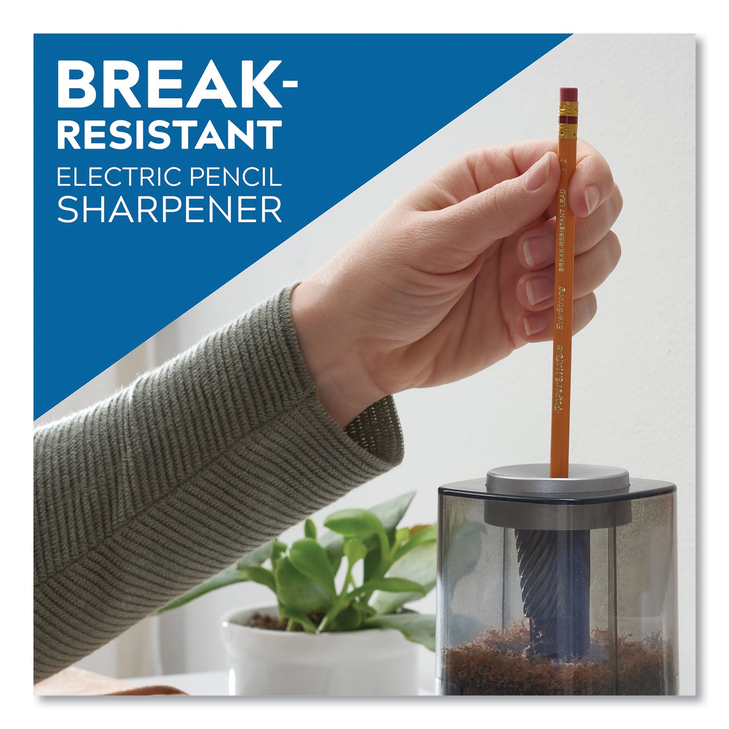 X-ACTO® Model 1799 Powerhouse Office Electric Pencil Sharpener, Ac-Powered, 3 X 3 X 7, Black/silver/smoke