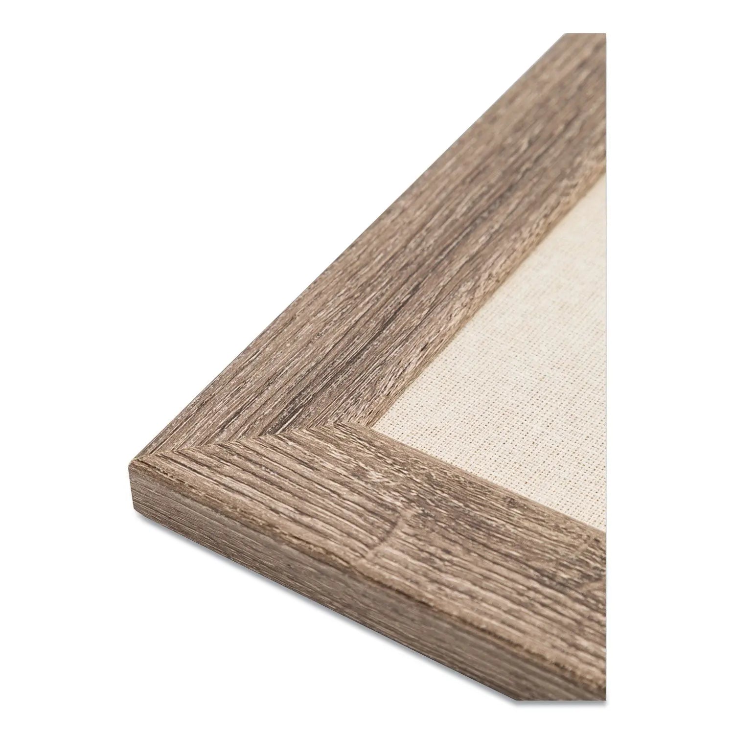 Linen Bulletin Board with Rustic Frame, 35 x 23, Beige Surface, Brown Frame U Brands Flipcost