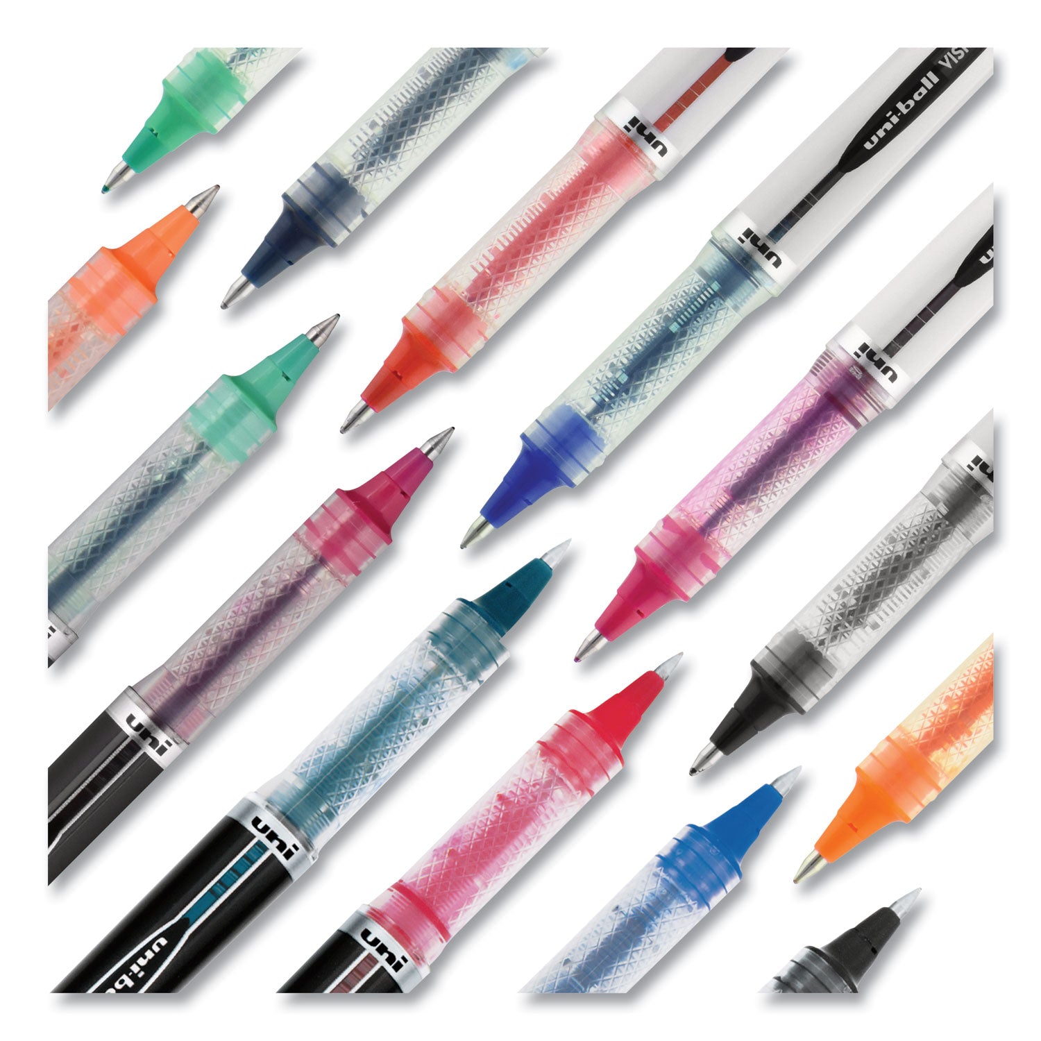 uniball® VISION ELITE Hybrid Gel Pen, Stick, Bold 0.8 mm, Assorted Ink and Barrel Colors, 8/Pack