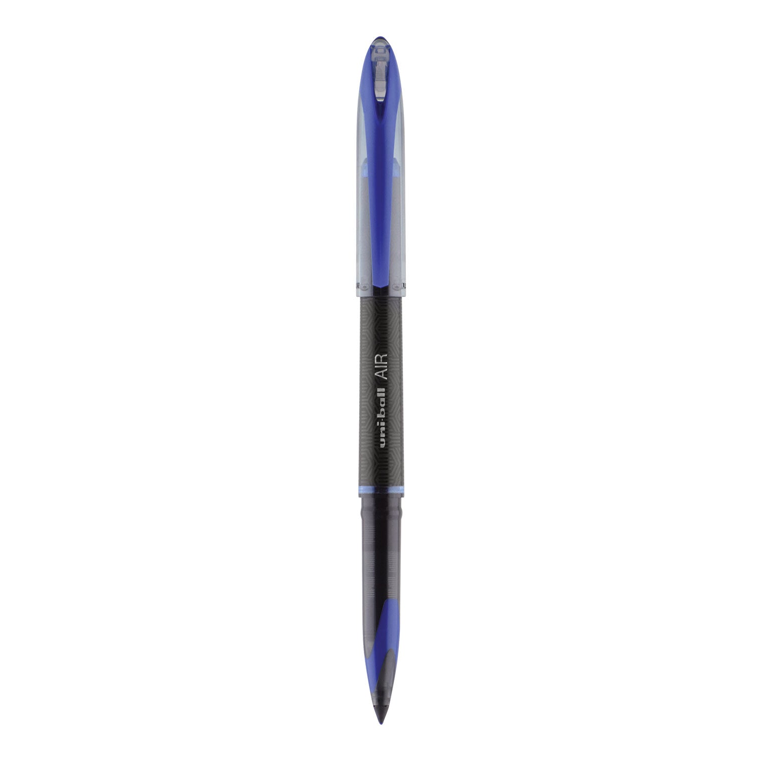 uniball® Air Porous Gel Pen, Stick, Medium 0.7 Mm, Blue Ink, Black/blue Barrel, 3/pack