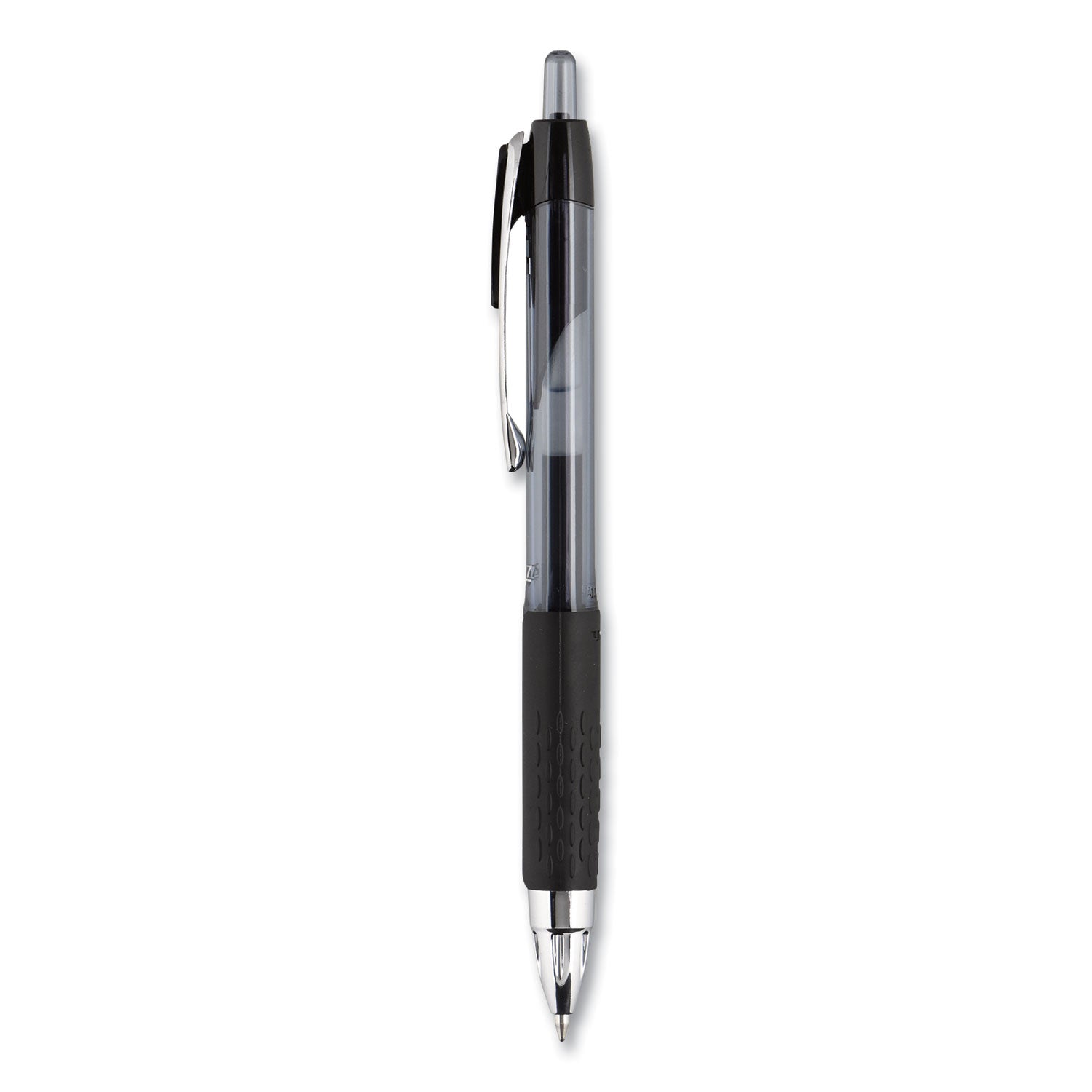 uniball® Signo 207 Gel Pen, Retractable, Medium 0.7 mm, Black Ink, Clear/Black Barrel, 8/Pack