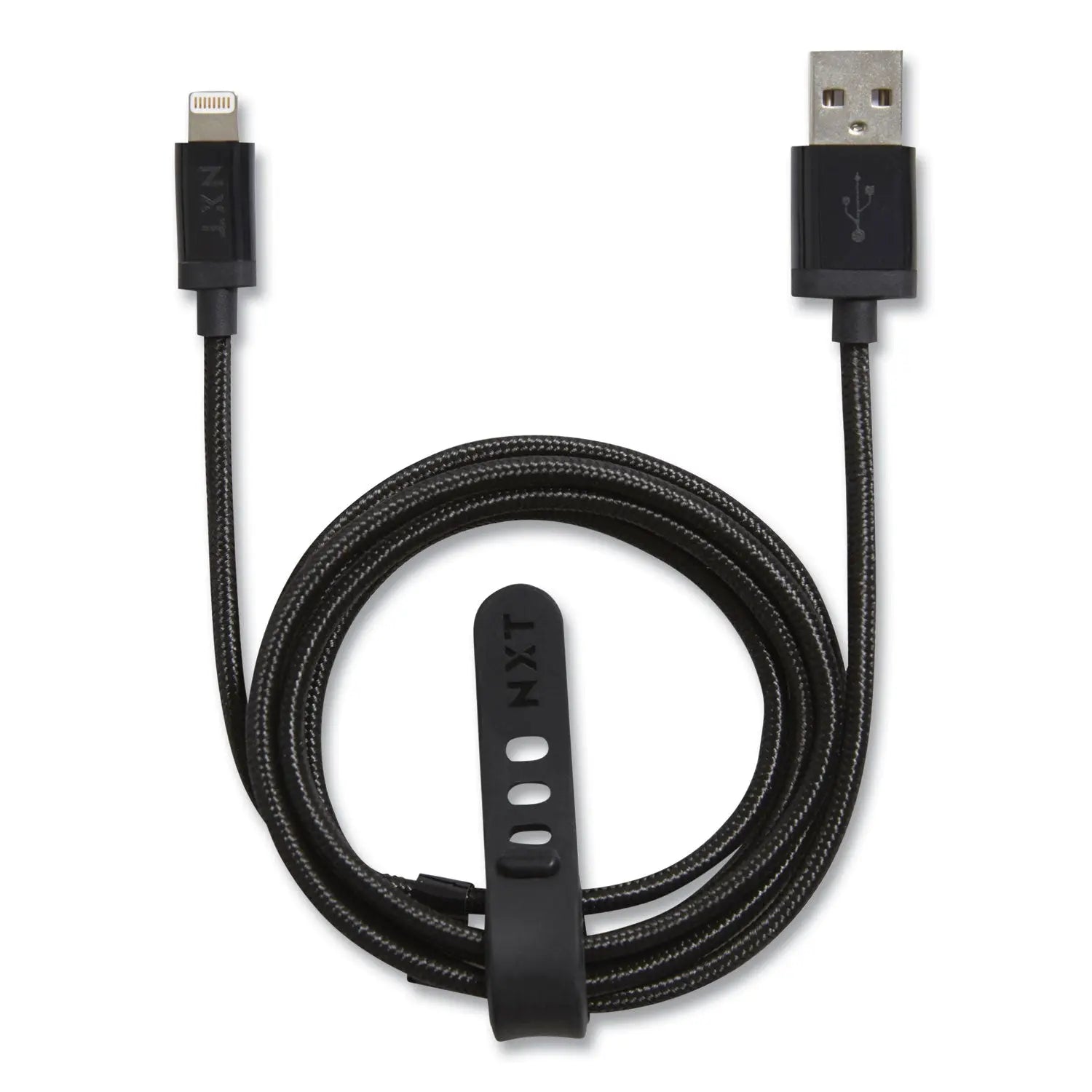 Braided Apple Lightning Cable to USB-A Cable, 4 ft, Black NXT Technologies™ Flipcost
