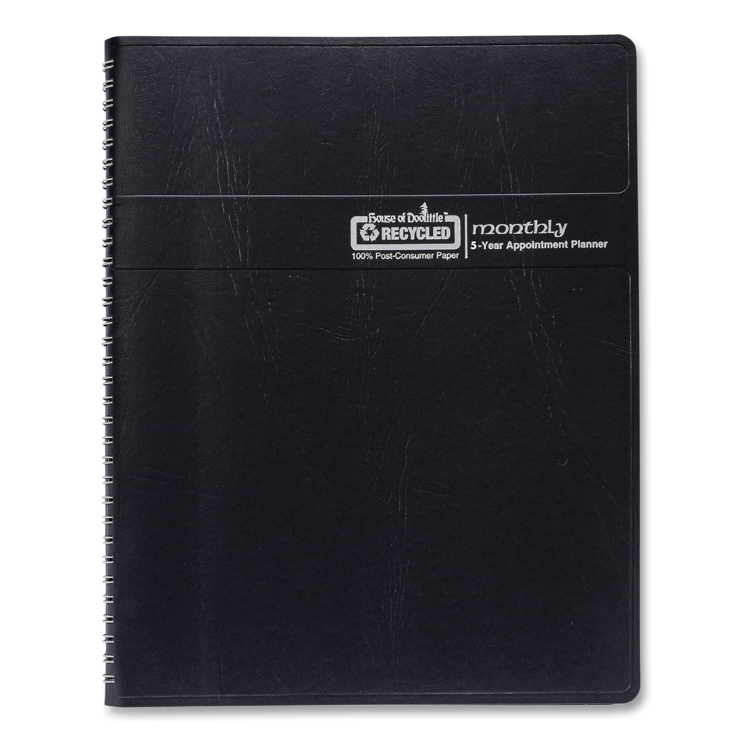 House of Doolittle™ Recycled Monthly 5-Year/62-Month Planner, 11 x 8.5, Black Cover, 62-Month: Dec 2024 to Jan 2030