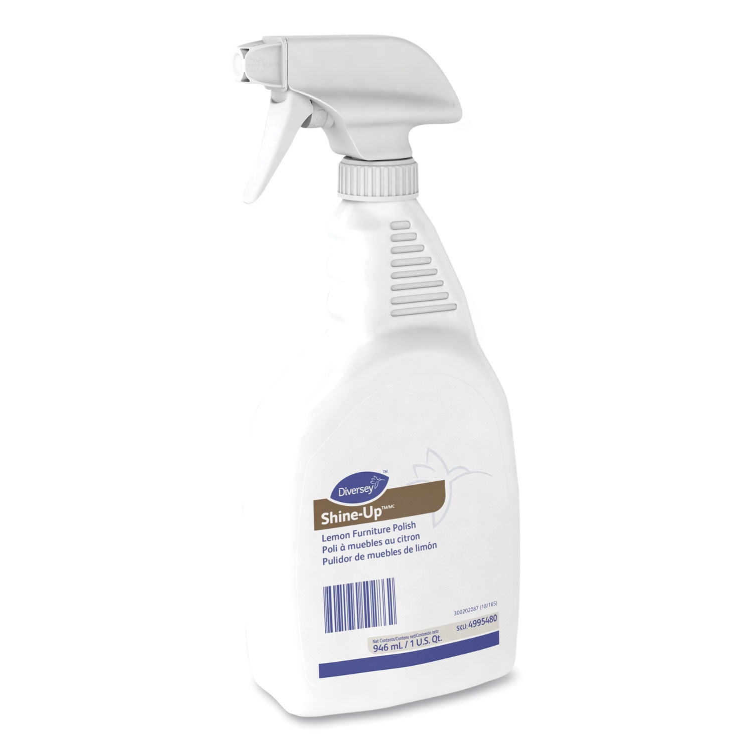 Diversey™ Shine-Up Furniture Cleaner, Lemon Scent, 32 oz, Trigger Spray Bottle, 12/Carton