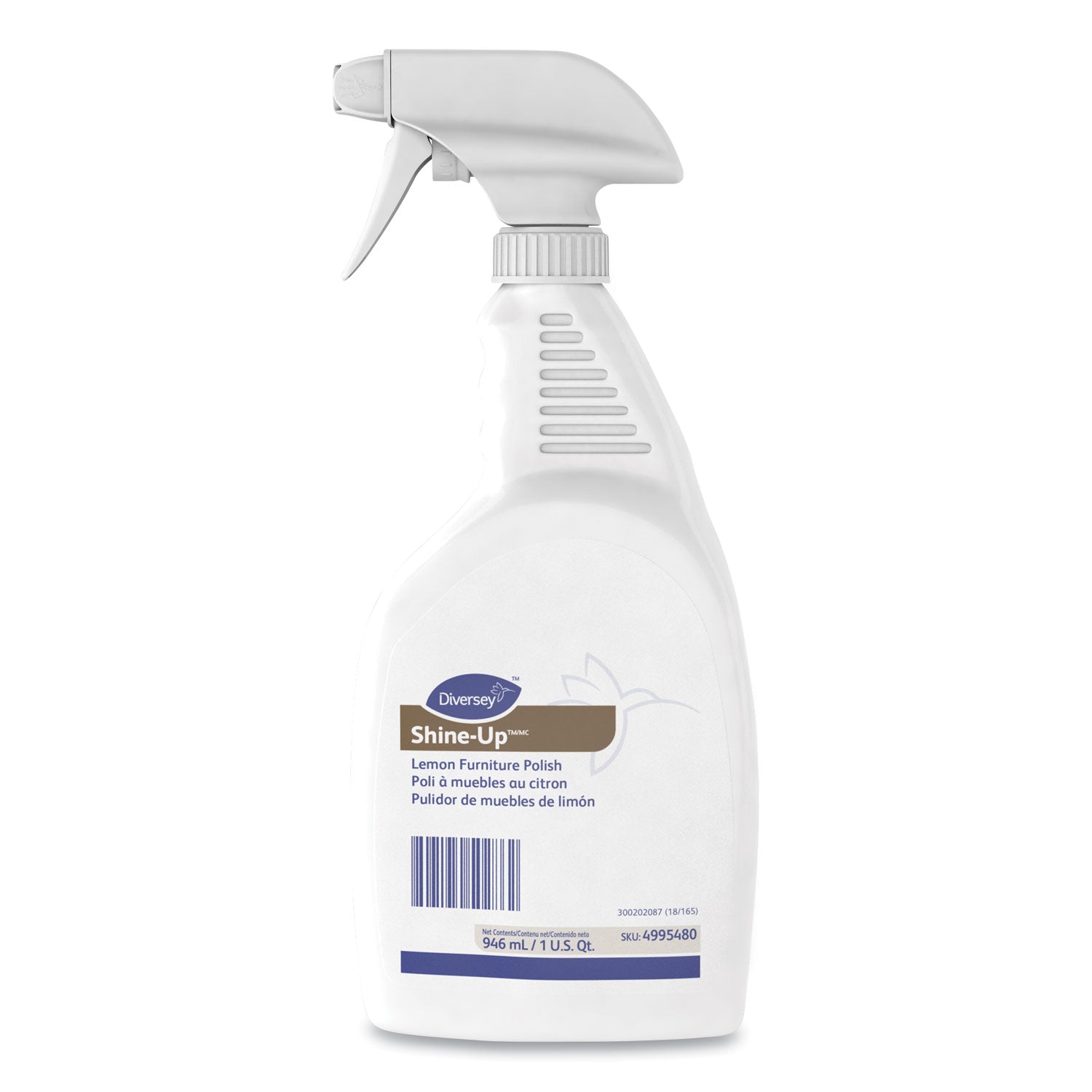 Diversey™ Shine-Up Furniture Cleaner, Lemon Scent, 32 oz, Trigger Spray Bottle, 12/Carton