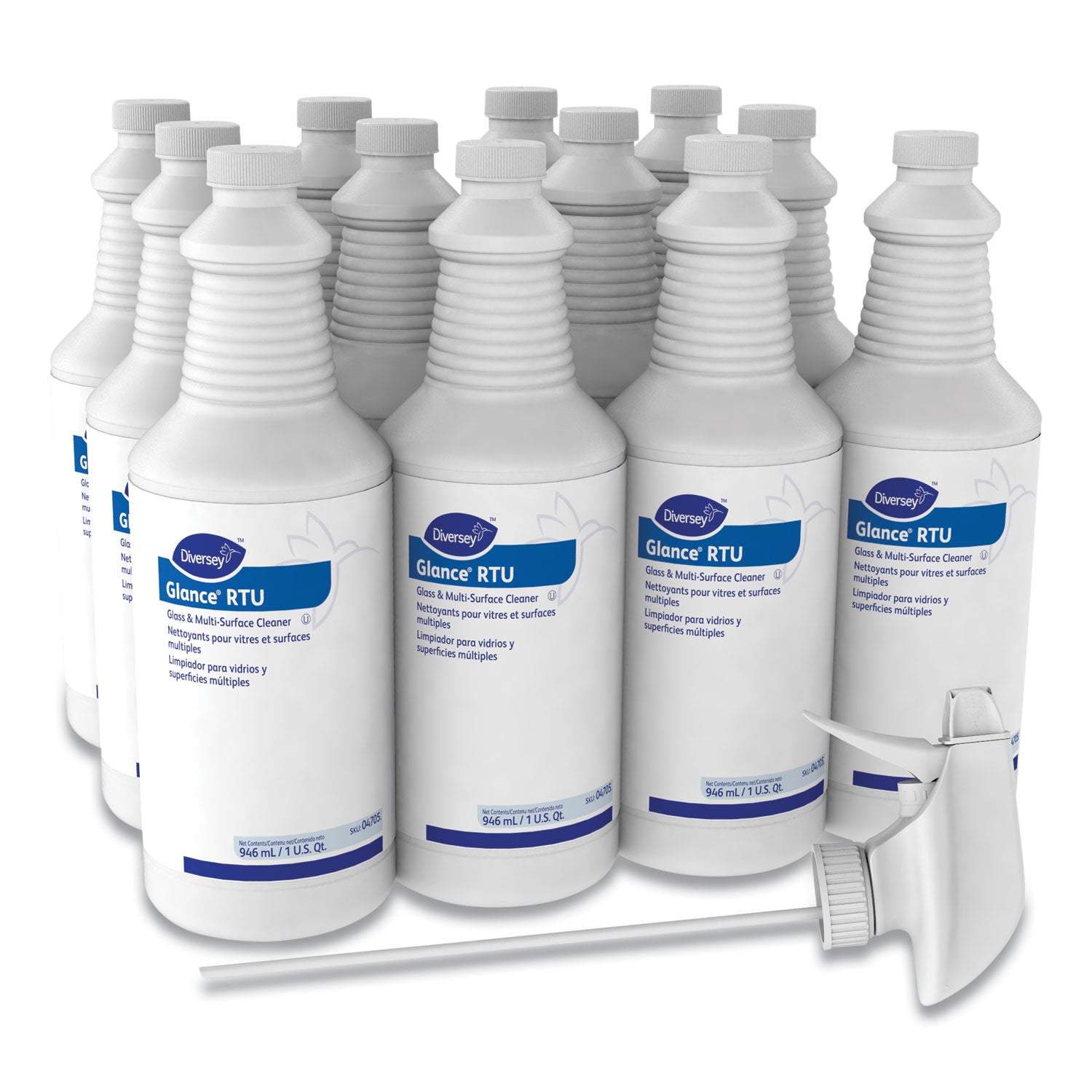 Diversey™ Glance Glass And Multi-Surface Cleaner, Original, 32oz Spray Bottle