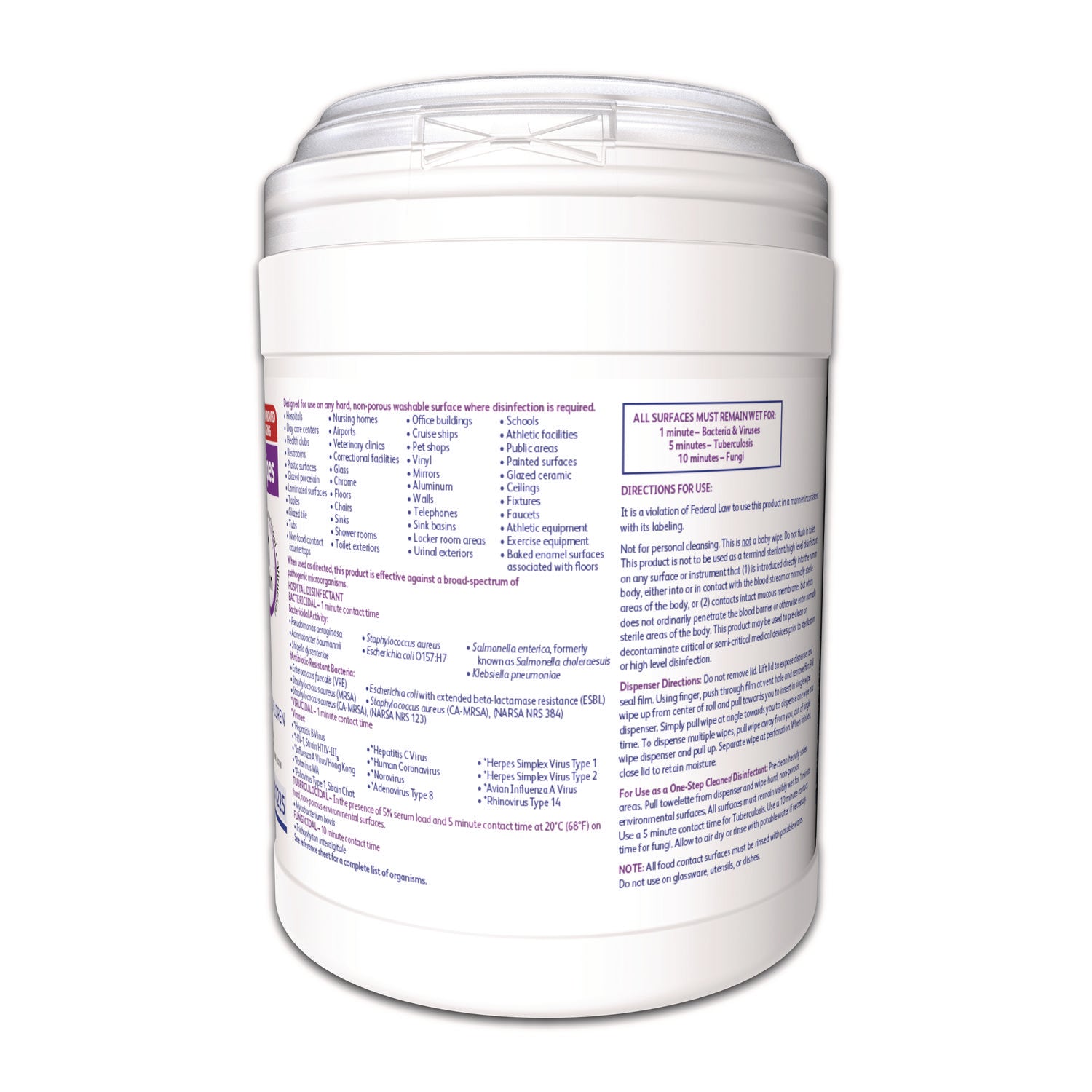 Diversey™ Oxivir TB Disinfectant Wipes, 7 x 6, White, 160/Canister, 12 Canisters/Carton