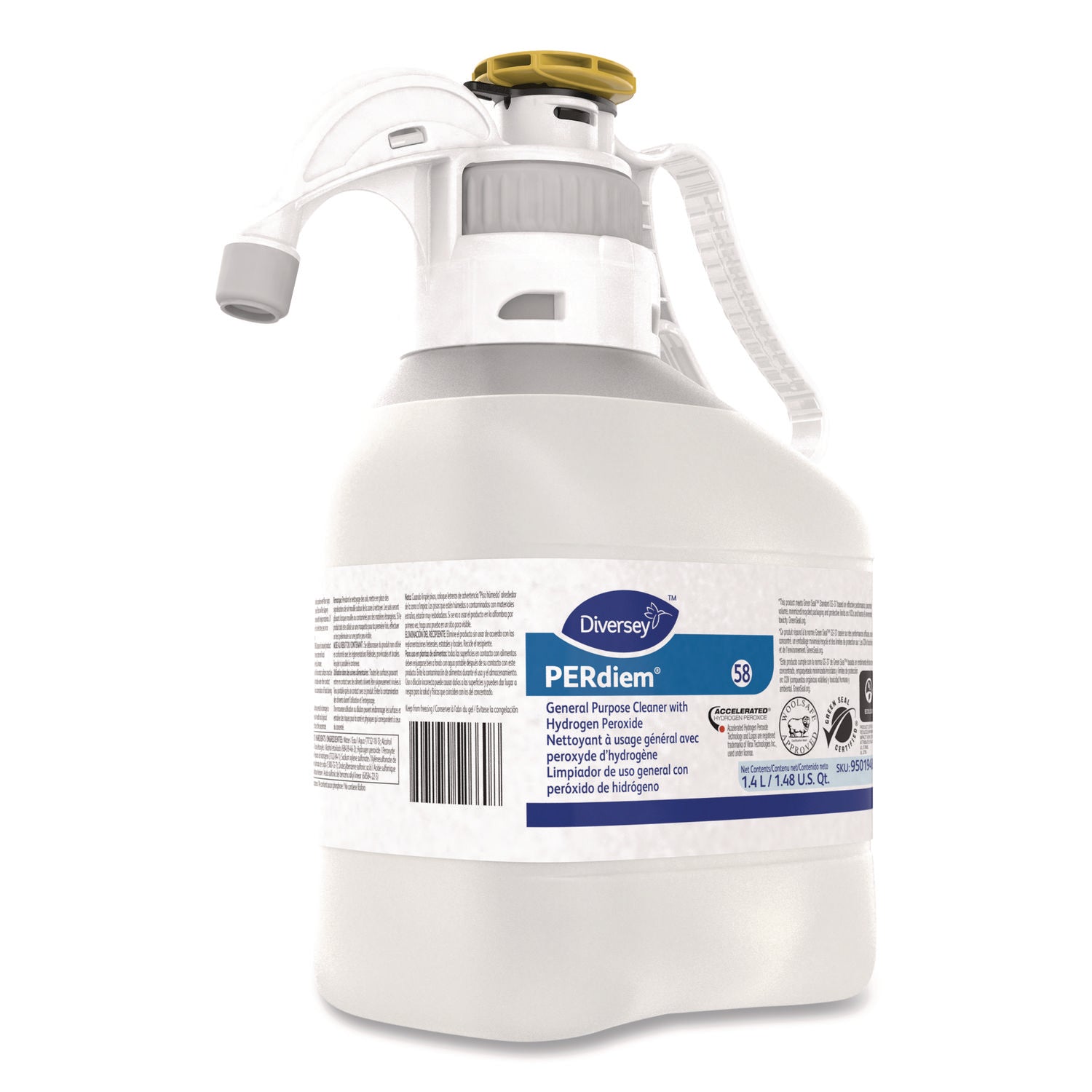 Diversey™ Perdiem Concentrated General Cleaner With Hydrogen Peroxide, 47.34 Oz, Bottle, 2/carton