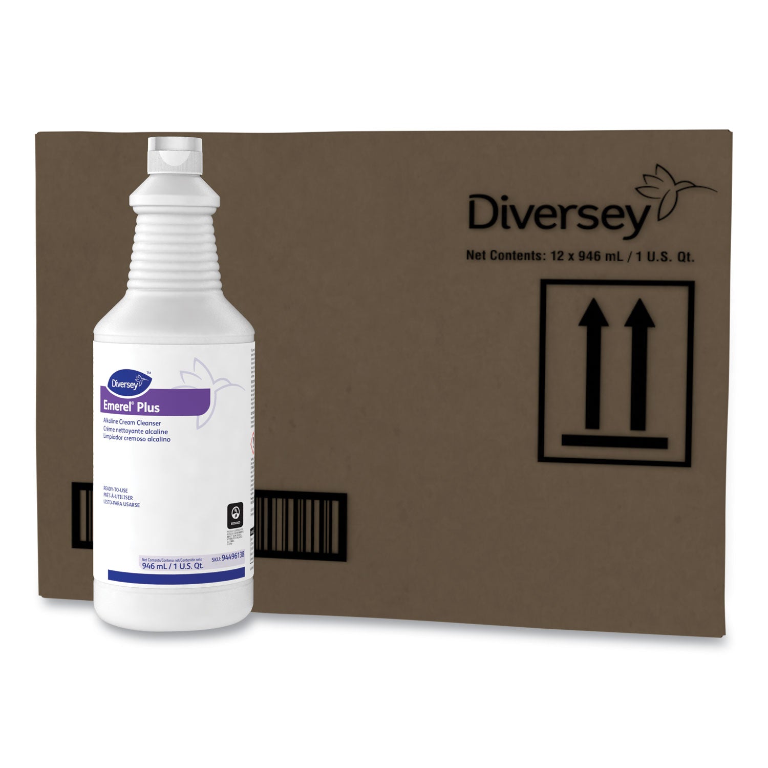 Diversey™ Emerel Plus Cream Cleanser, Odorless, 32 Oz Squeeze Bottle, 12/carton