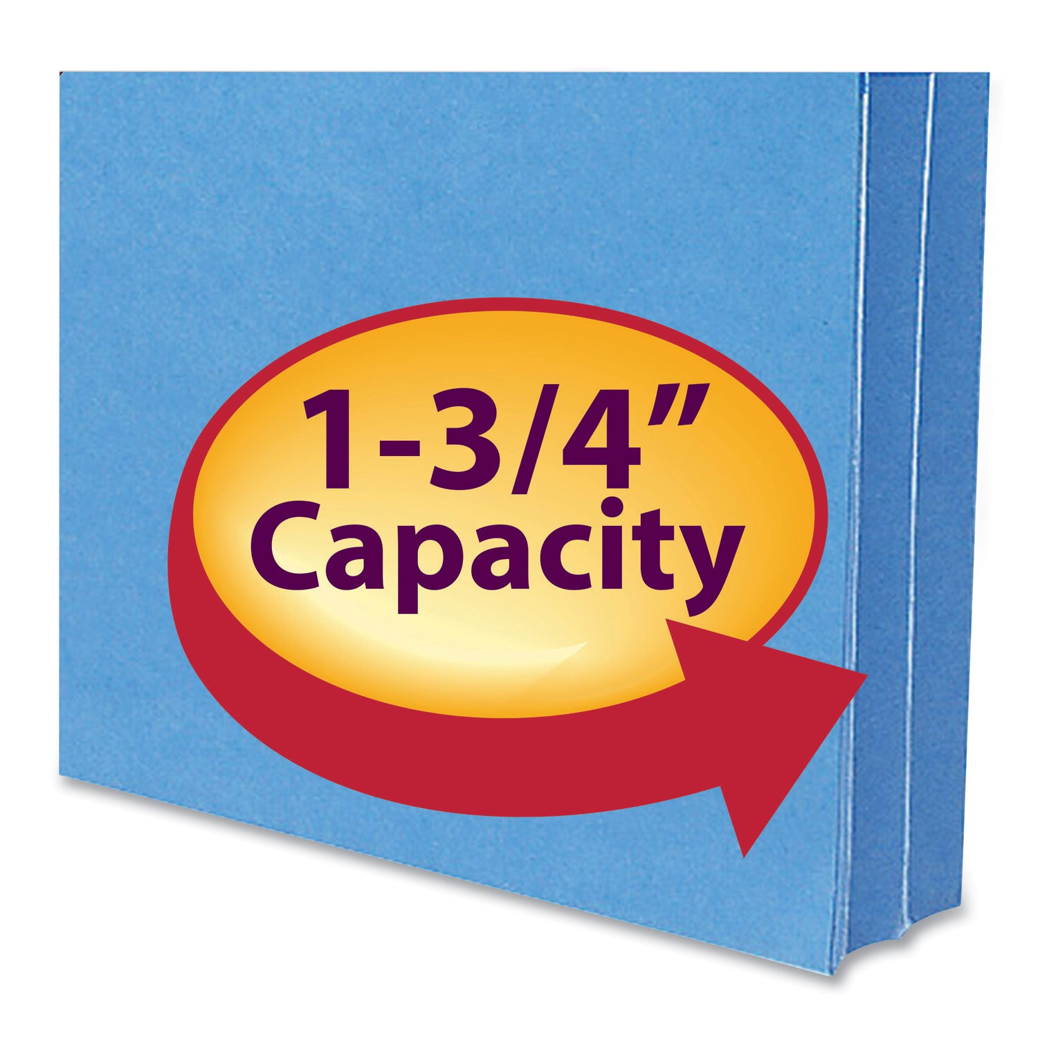 Smead Colored File Pockets, 1.75" Expansion, Letter Size, Blue