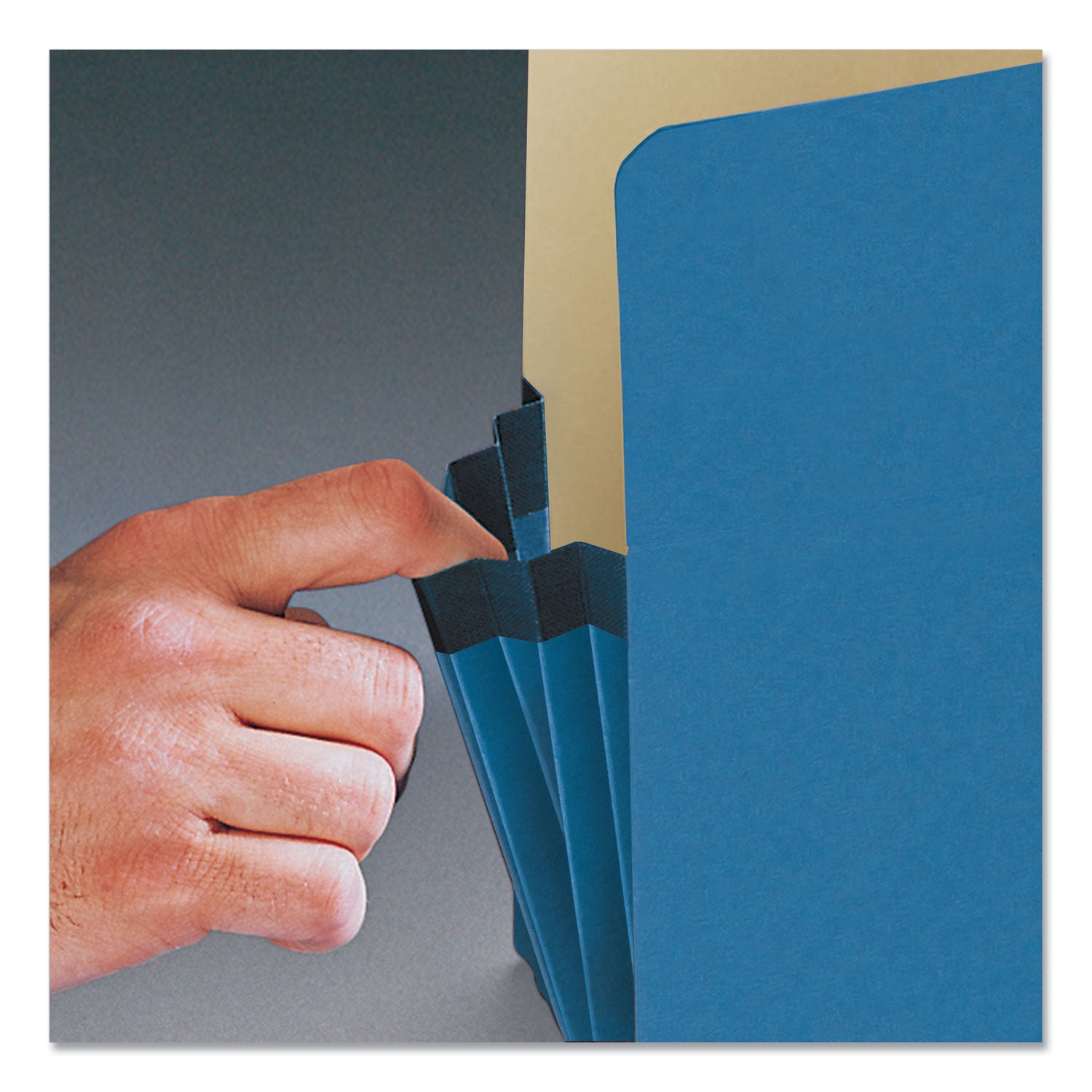Smead Colored File Pockets, 3.5" Expansion, Legal Size, Blue