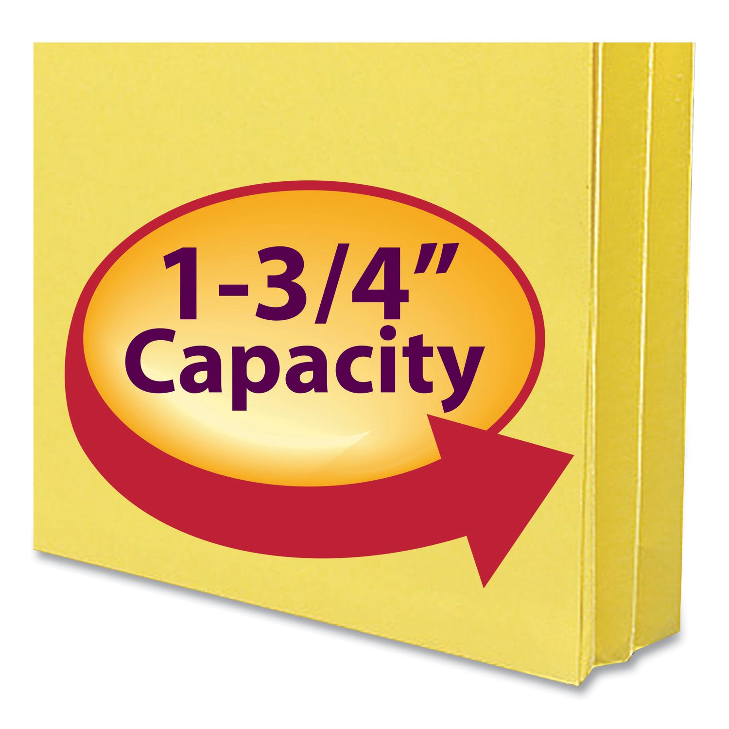 Smead Colored File Pockets, 1.75" Expansion, Letter Size, Yellow