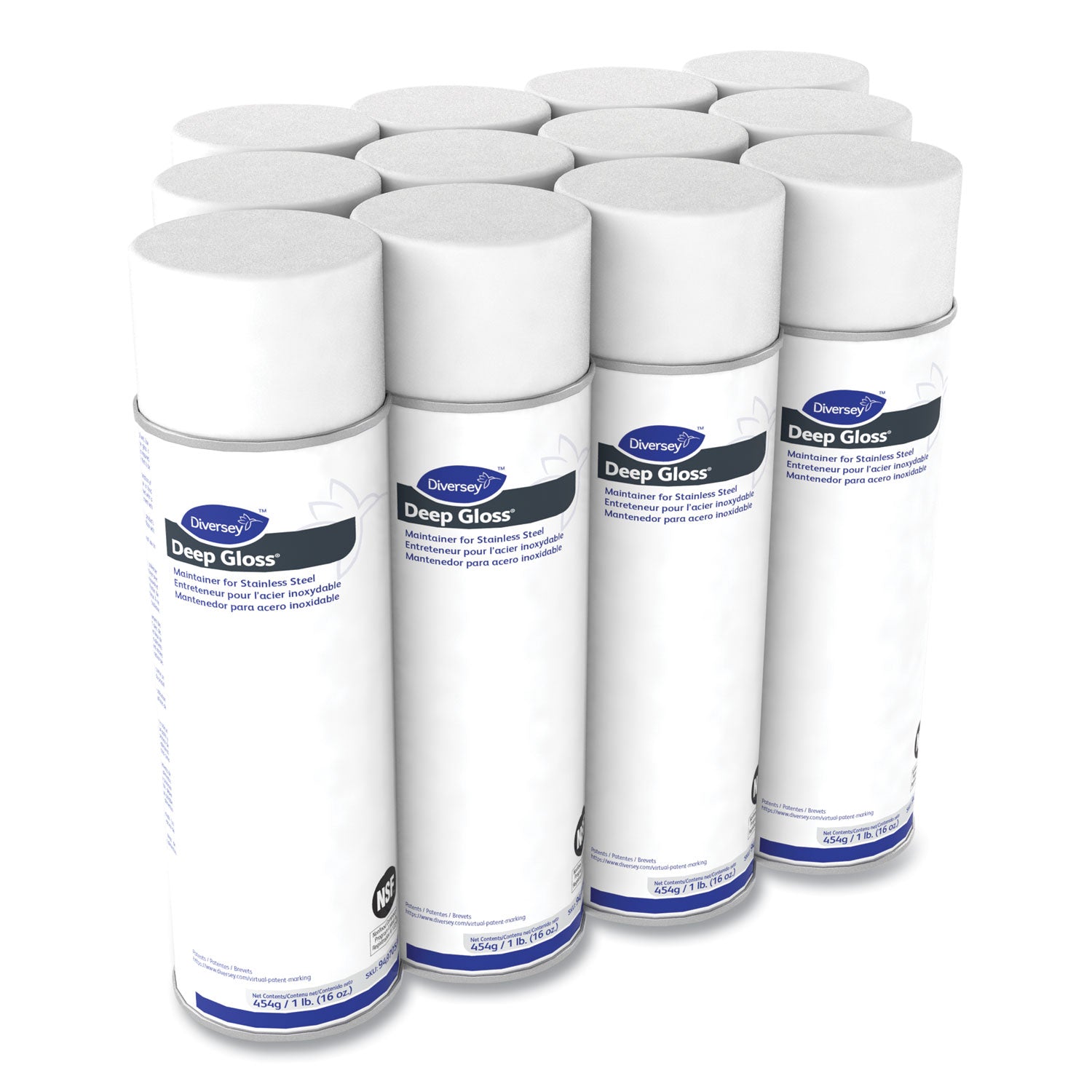 Diversey™ Deep Gloss Stainless Steel Maintainer, 16 Oz Aerosol Spray, 12/carton