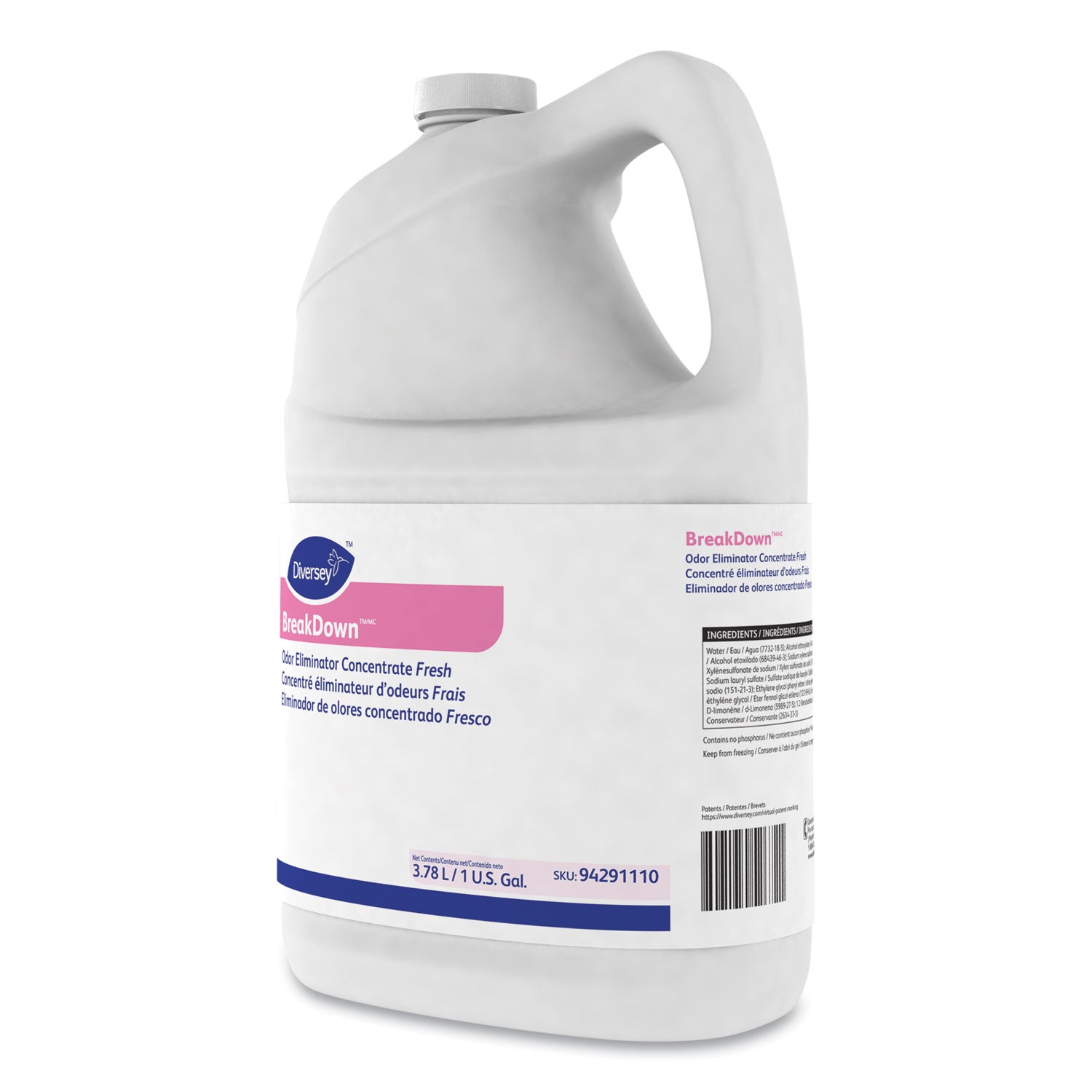 Diversey™ Breakdown Odor Eliminator, Cherry Almond Scent, Liquid, 1 Gal Bottle, 4/carton