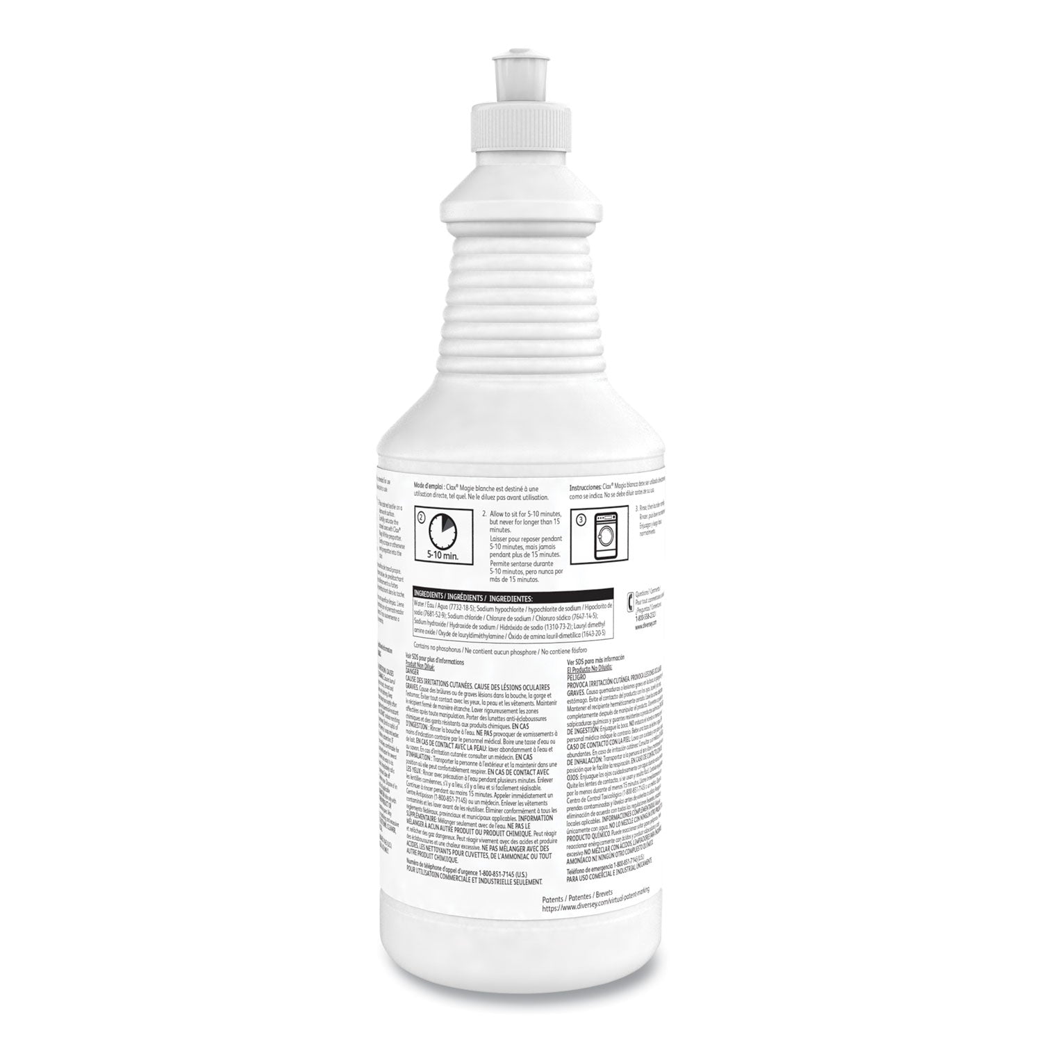 Diversey™ Clax Magic White, Liquid, 32 oz, 6/Carton