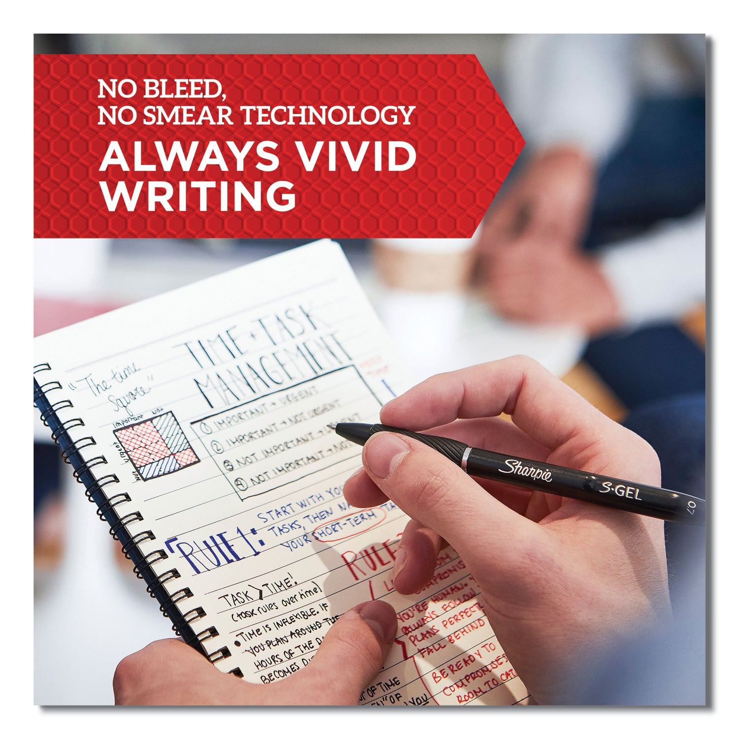 Sharpie® S-Gel™ S-Gel High-Performance Gel Pen, Retractable, Fine 0.5 Mm, Black Ink, Black Barrel, Dozen