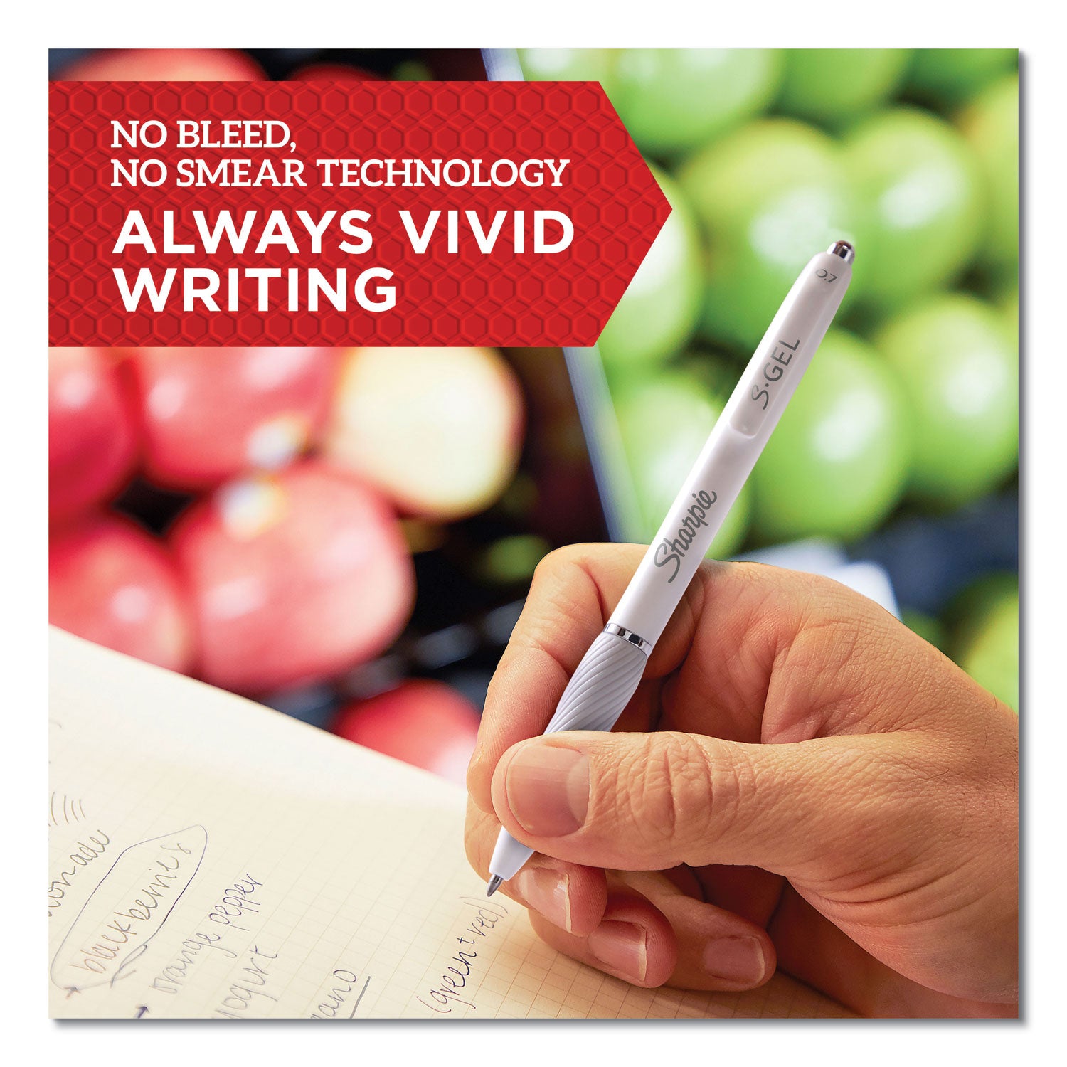 Sharpie® S-Gel™ S-Gel Fashion Barrel Gel Pen, Retractable, Medium 0.7 Mm, Black Ink, Pearl White Barrel, Dozen