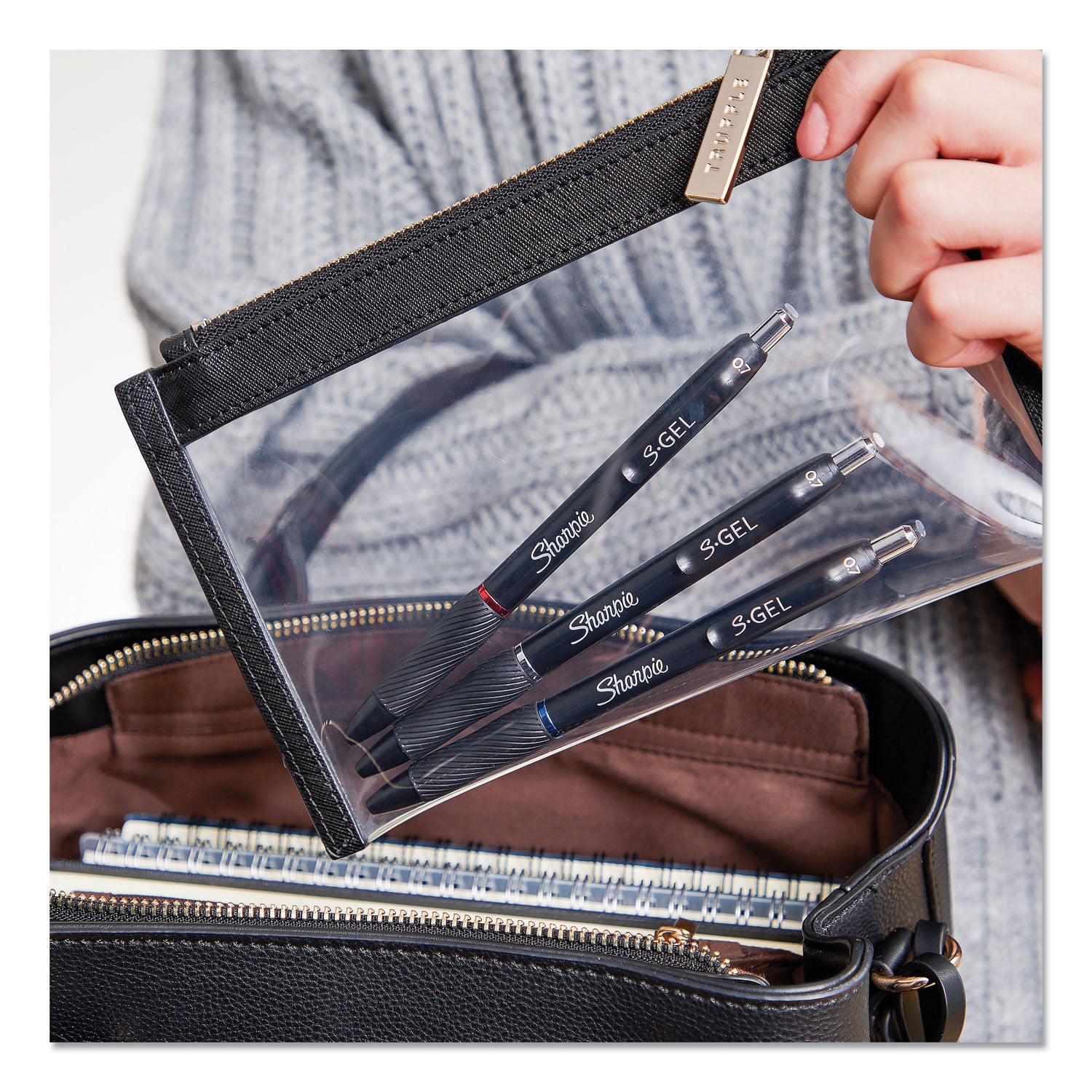 Sharpie® S-Gel™ S-Gel High-Performance Gel Pen, Retractable, Fine 0.5 Mm, Black Ink, Black Barrel, Dozen