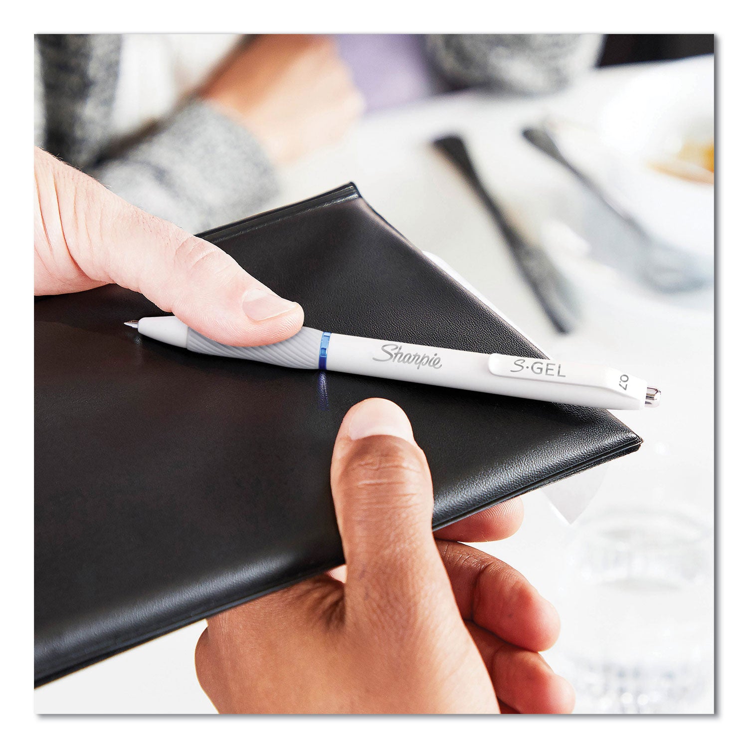 Sharpie® S-Gel™ S-Gel Fashion Barrel Gel Pen, Retractable, Medium 0.7 Mm, Black Ink, Pearl White Barrel, Dozen