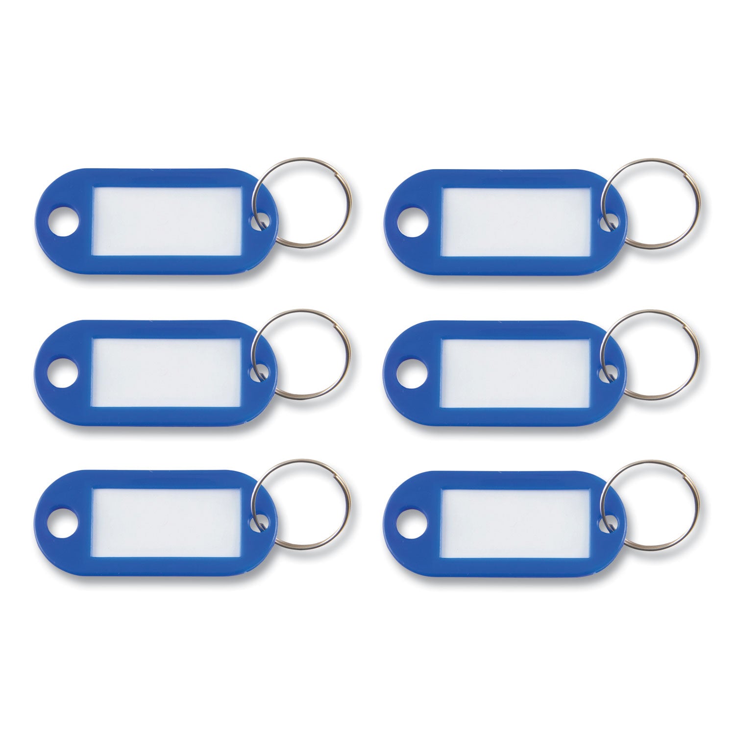 Key Tags Label Window, 0.88 x 0.19 x 2, Dark Blue, 6/Pack