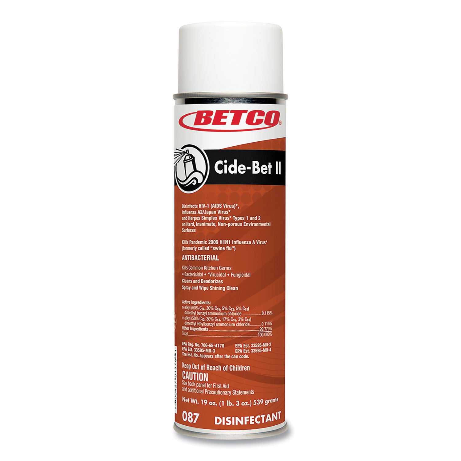 Betco® Cide-Bet Ii Aerosol Disinfectant Spray, Floral Scent, 19 Oz Aerosol Spray, 12/carton