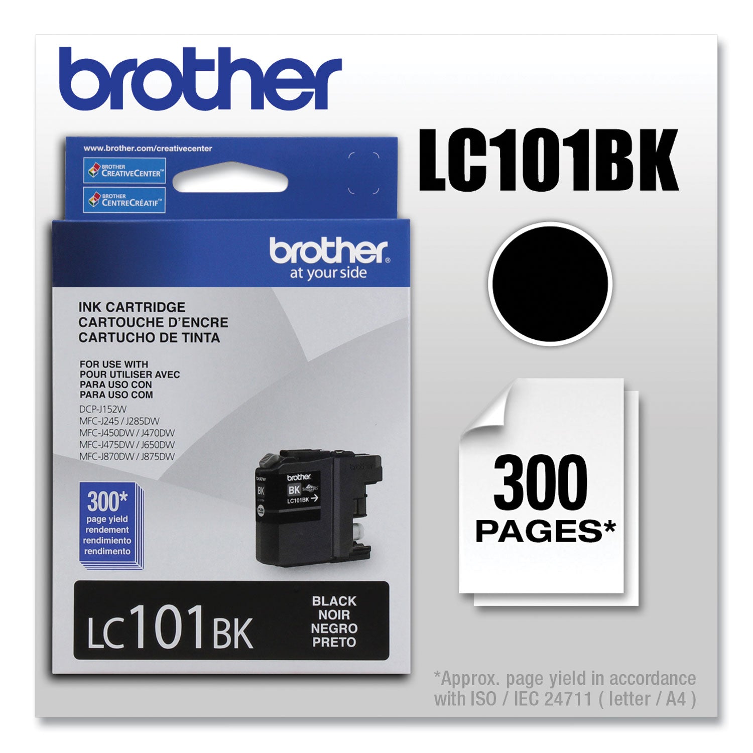 Brother Lc101bk Innobella Ink, 300 Page-Yield, Black