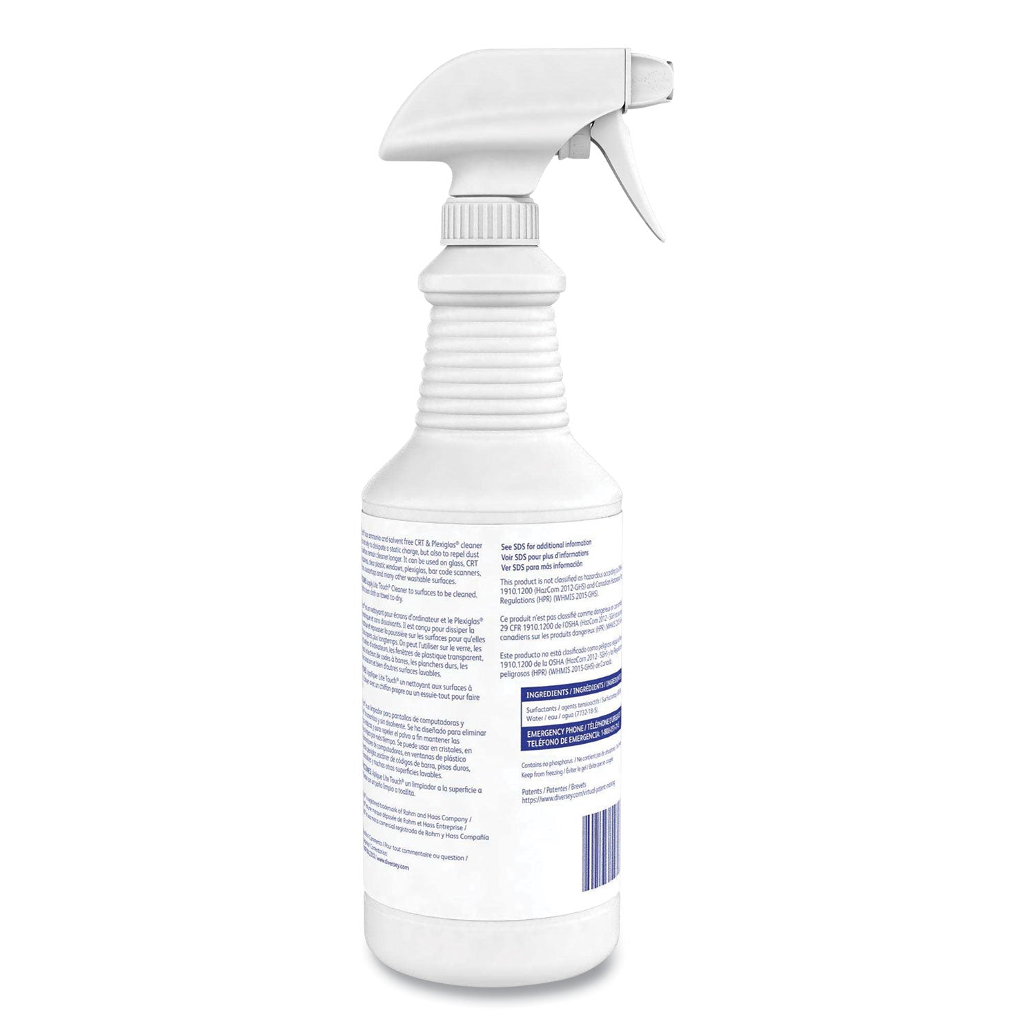 Diversey™ Lite Touch Crt And Plexiglas Cleaner, 32 Oz Spray Bottle, 12/carton