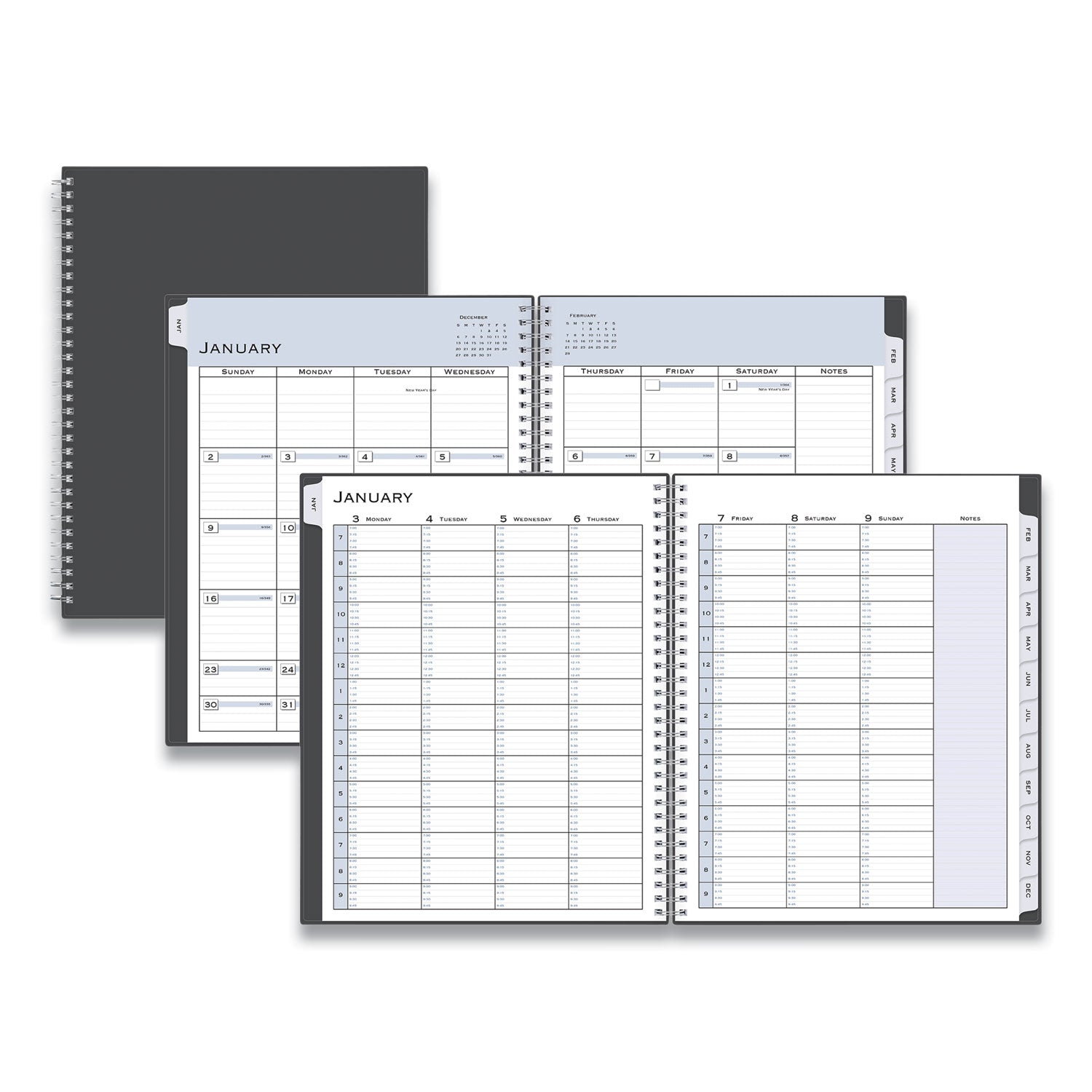 Passages Appointment Planner, 11 x 8.5, Charcoal Cover, 12-Month (Jan to Dec): 2025