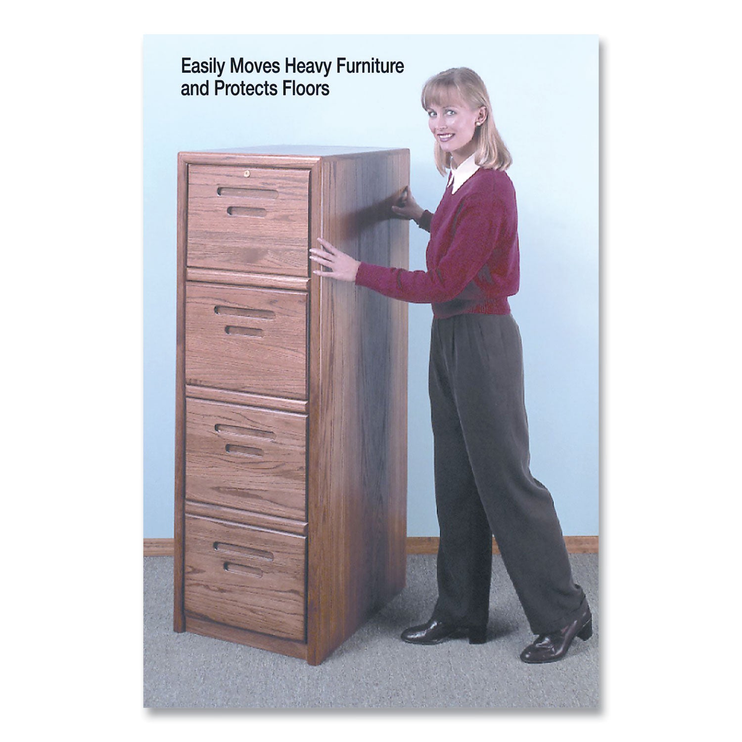 Master Caster® Mighty Movers Self-Stick Furniture Sliders, Round, 2.25" Diameter, Beige, 4/pack