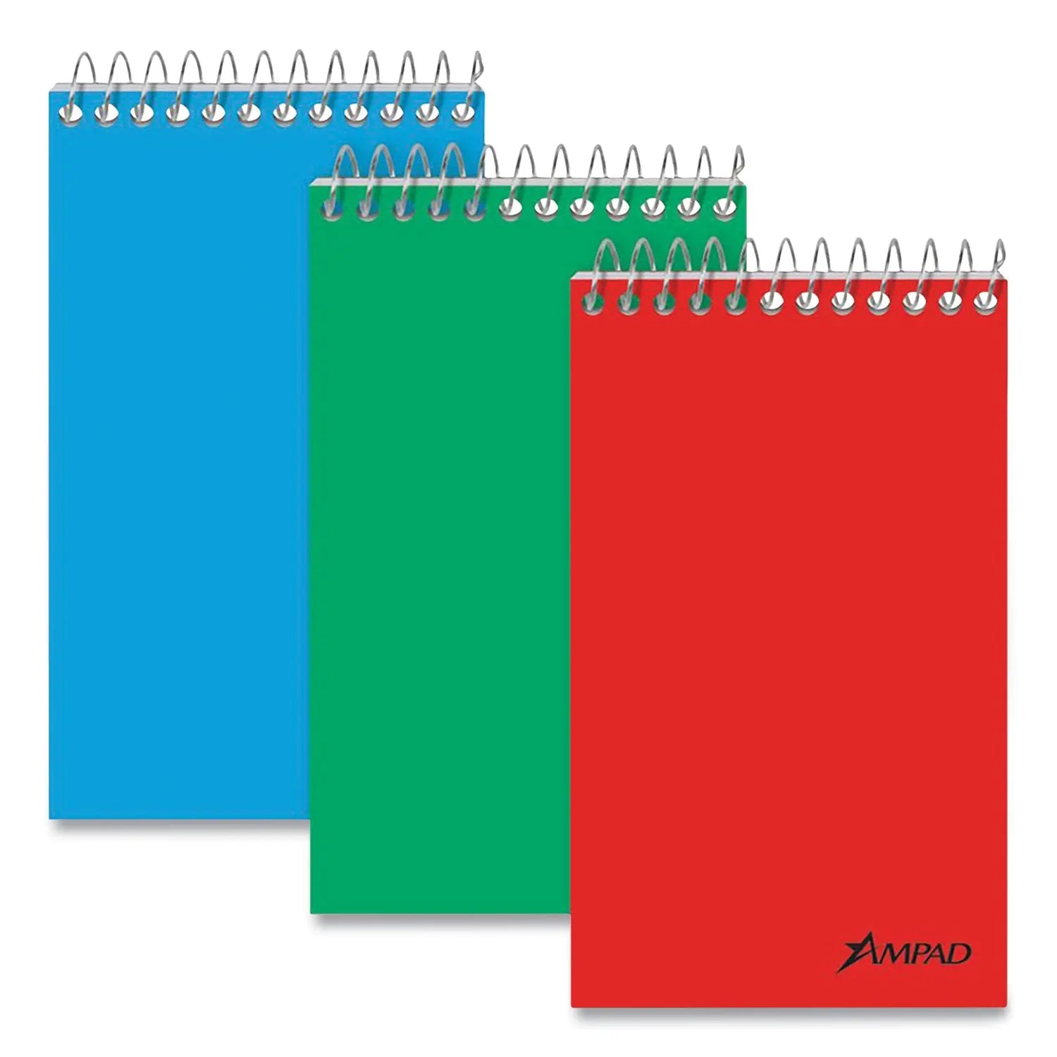 Memo Pads, Narrow Rule, Assorted Cover Colors, 60 White 3 x 5 Sheets, Dozen