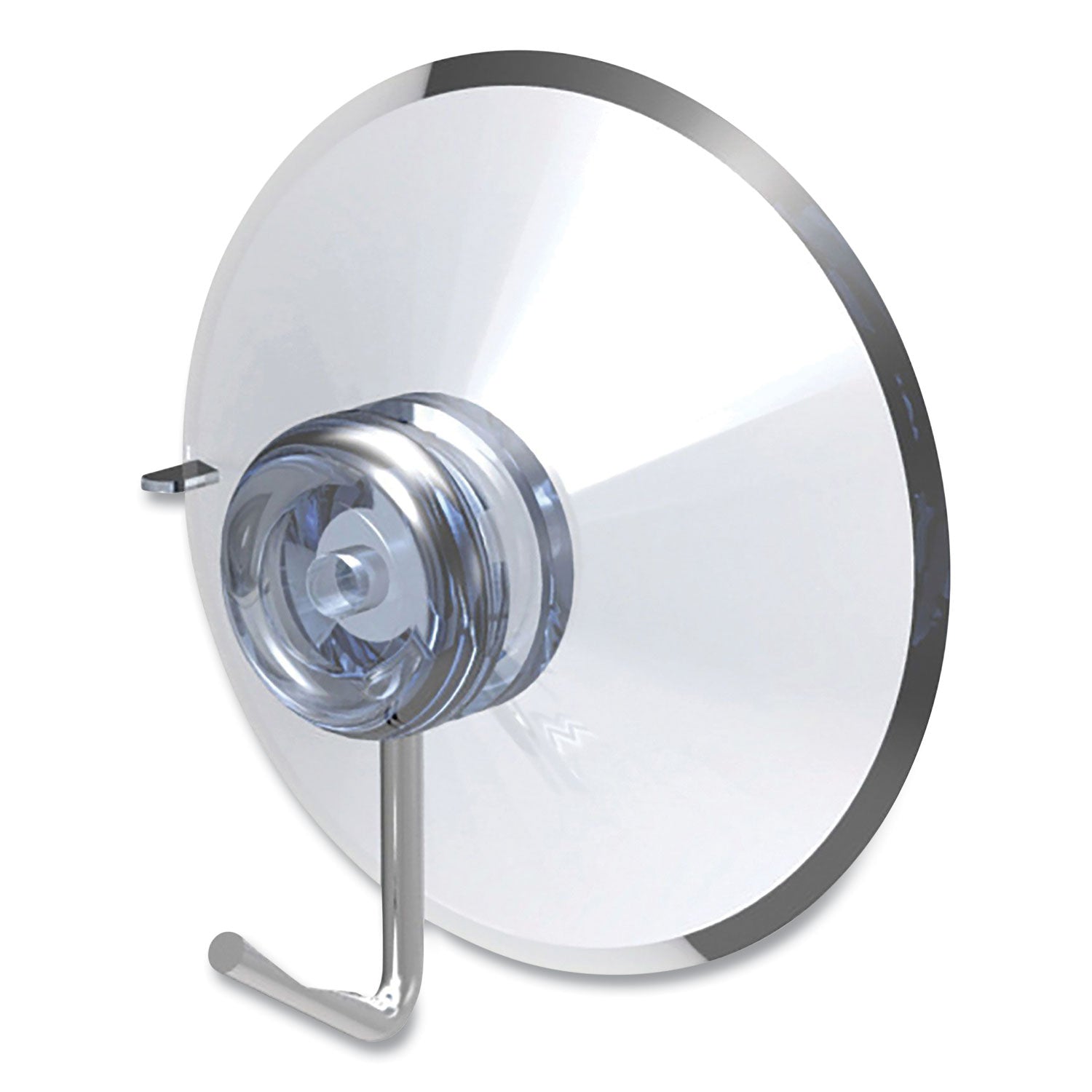 deflecto® Suction Cup With Hook, Metal Silver Hook, 25/pack