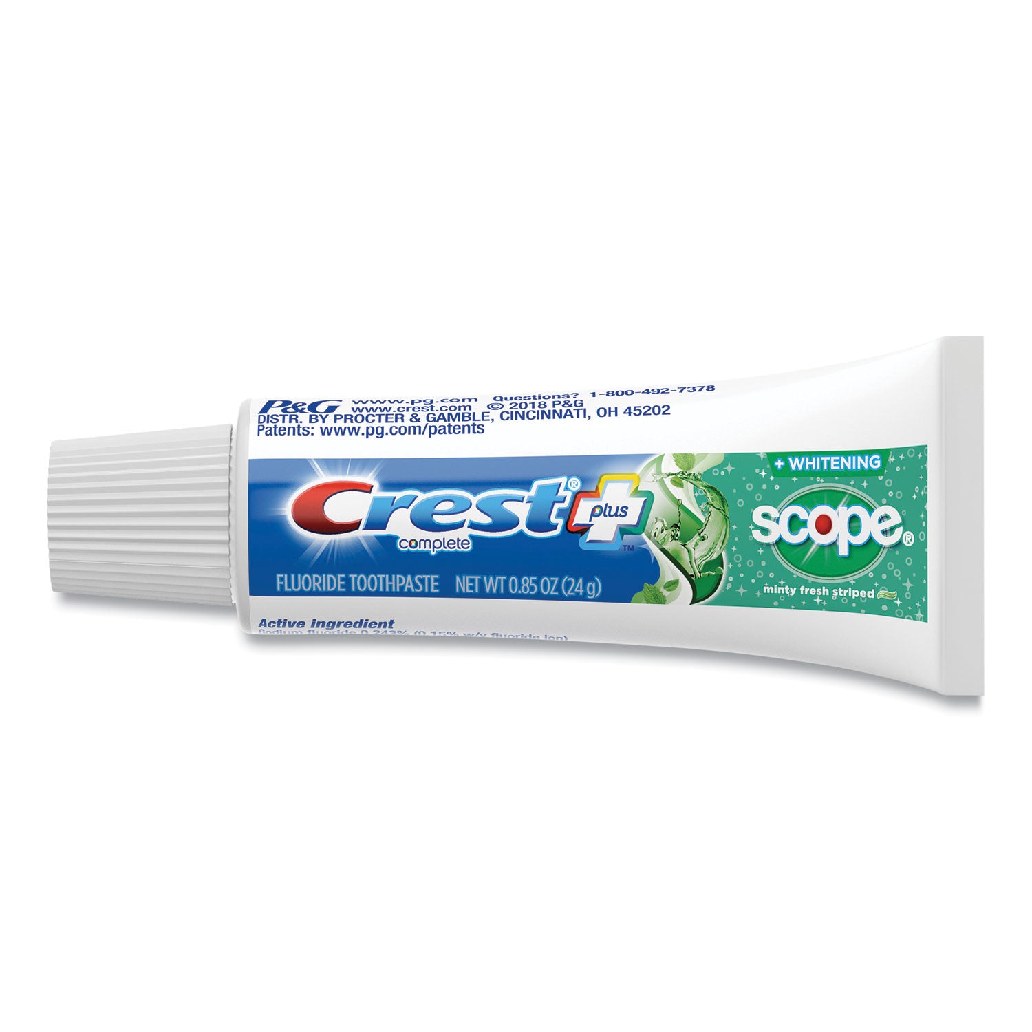 Crest® Complete Whitening Toothpaste + Scope, Minty Fresh, 0.85 Oz Tube, 36/carton