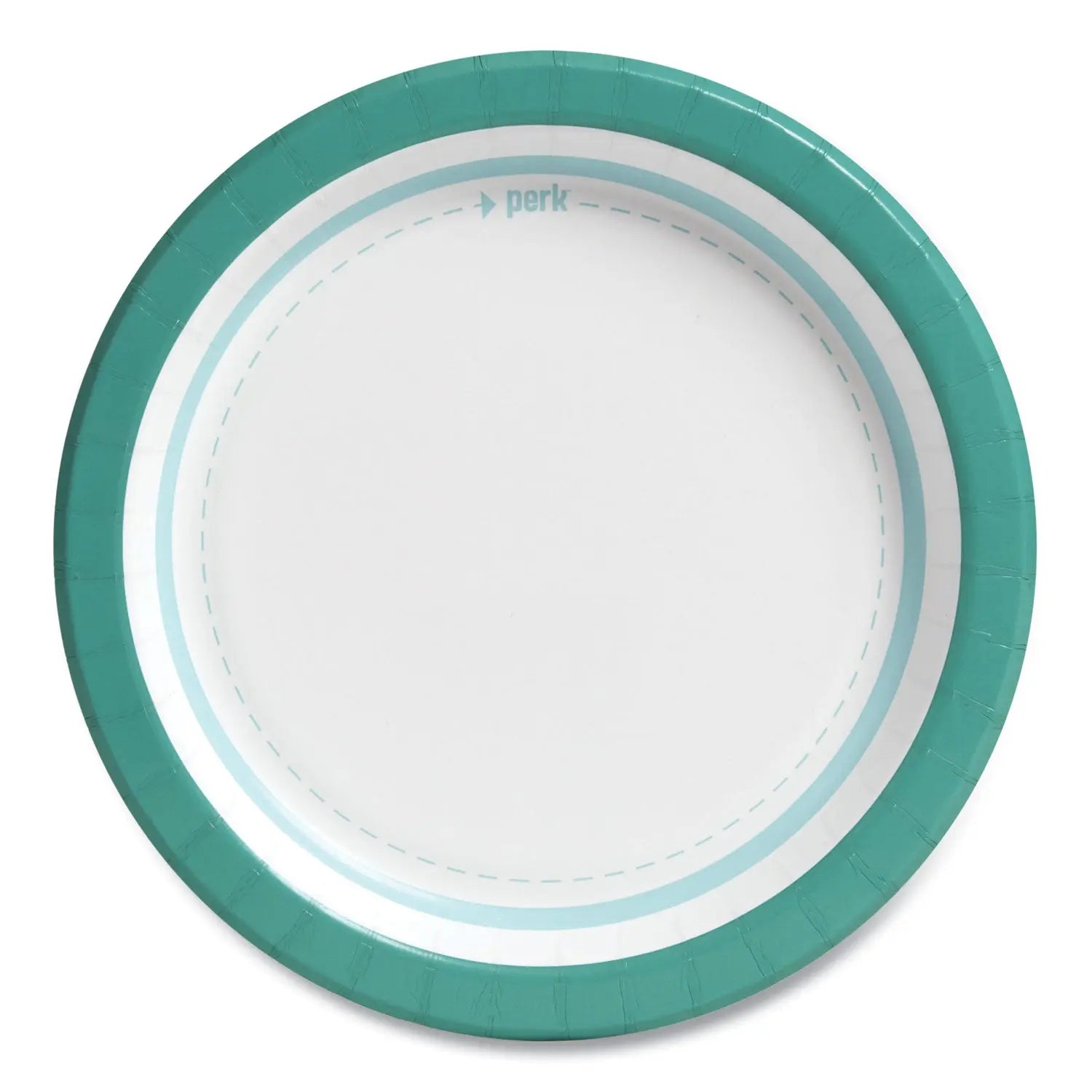 Everyday Paper Plates, 8.5" dia, White/Teal, 125/Pack Perk™ Flipcost