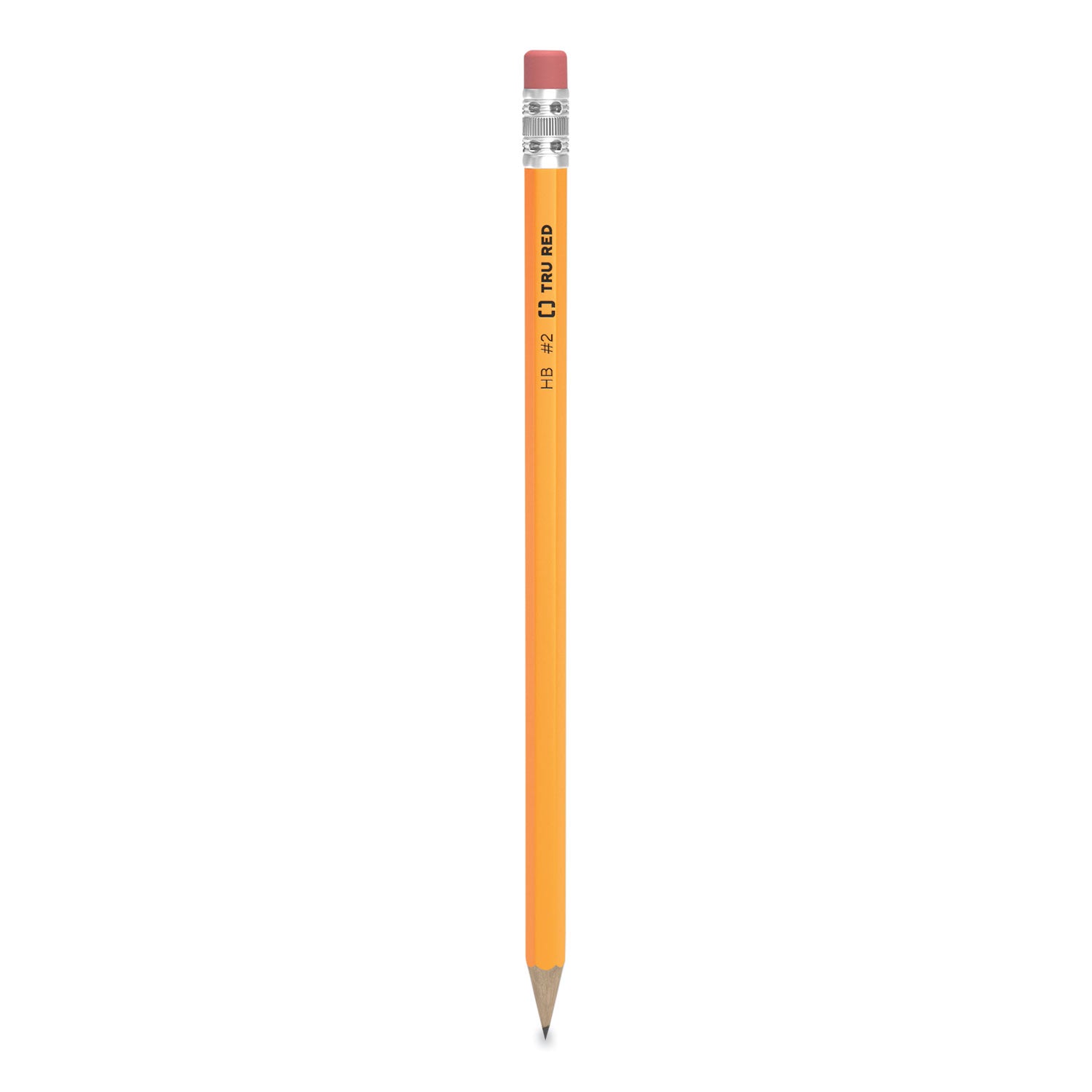 TRU RED™ WOODEN PENCIL, HB (#2), BLACK LEAD, YELLOW BARREL, 48/PACK