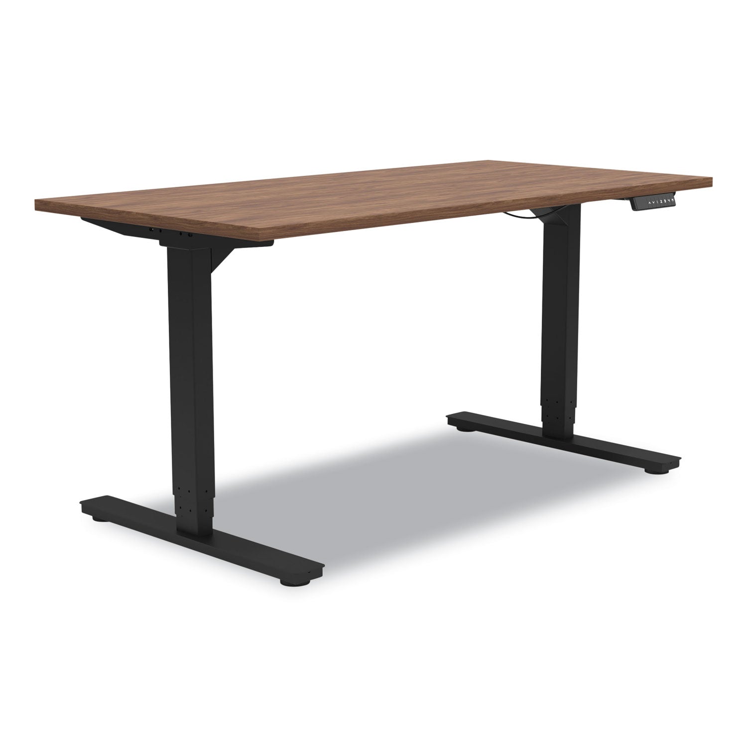 Union & Scale™ Essentials Electric Sit-Stand Desk, 55.1" X 27.5" X 25.9" To 51.5", Espresso/black