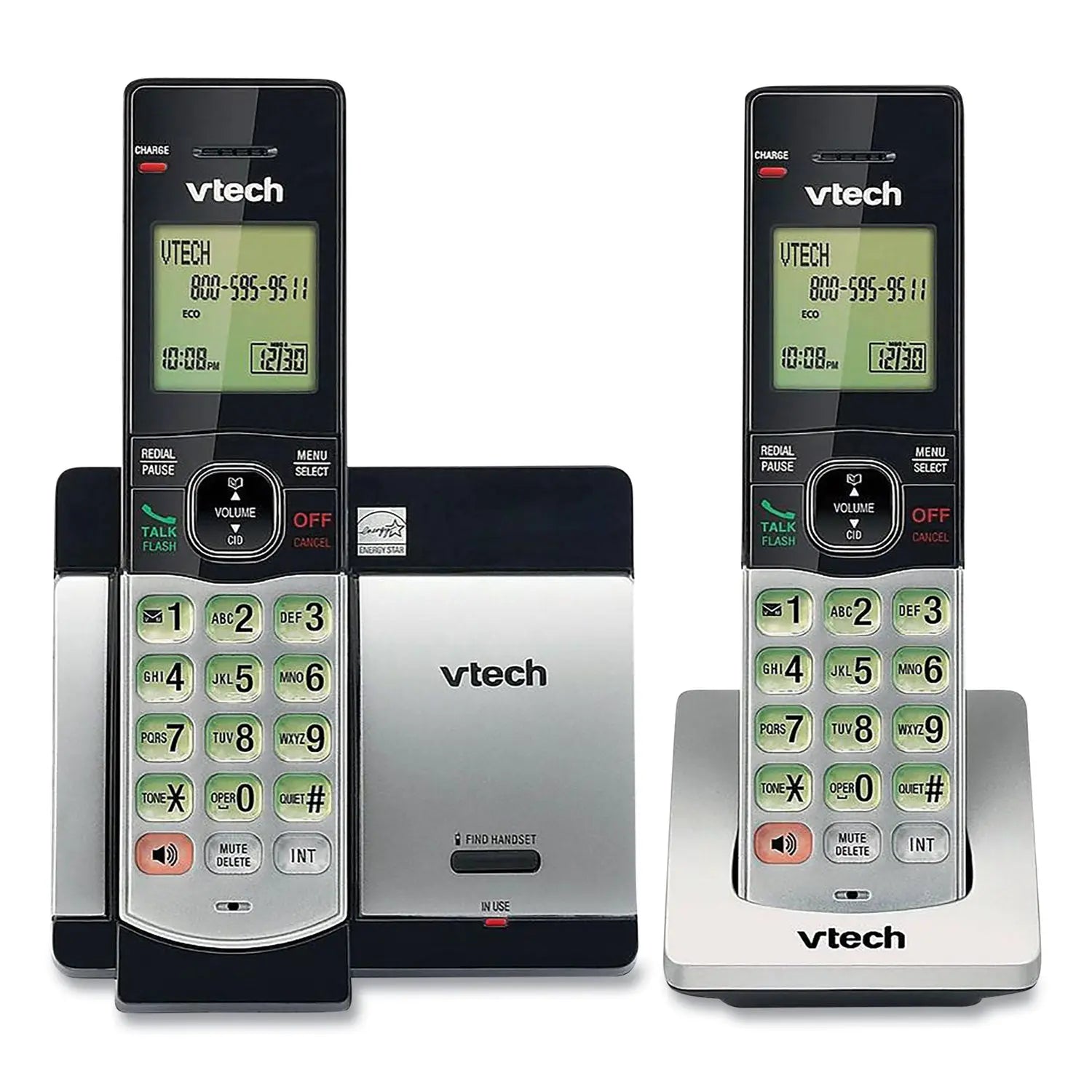 CS6719-2 Two-Handset Cordless Telephone System, DECT 6.0, Silver/Black Vtech® Flipcost