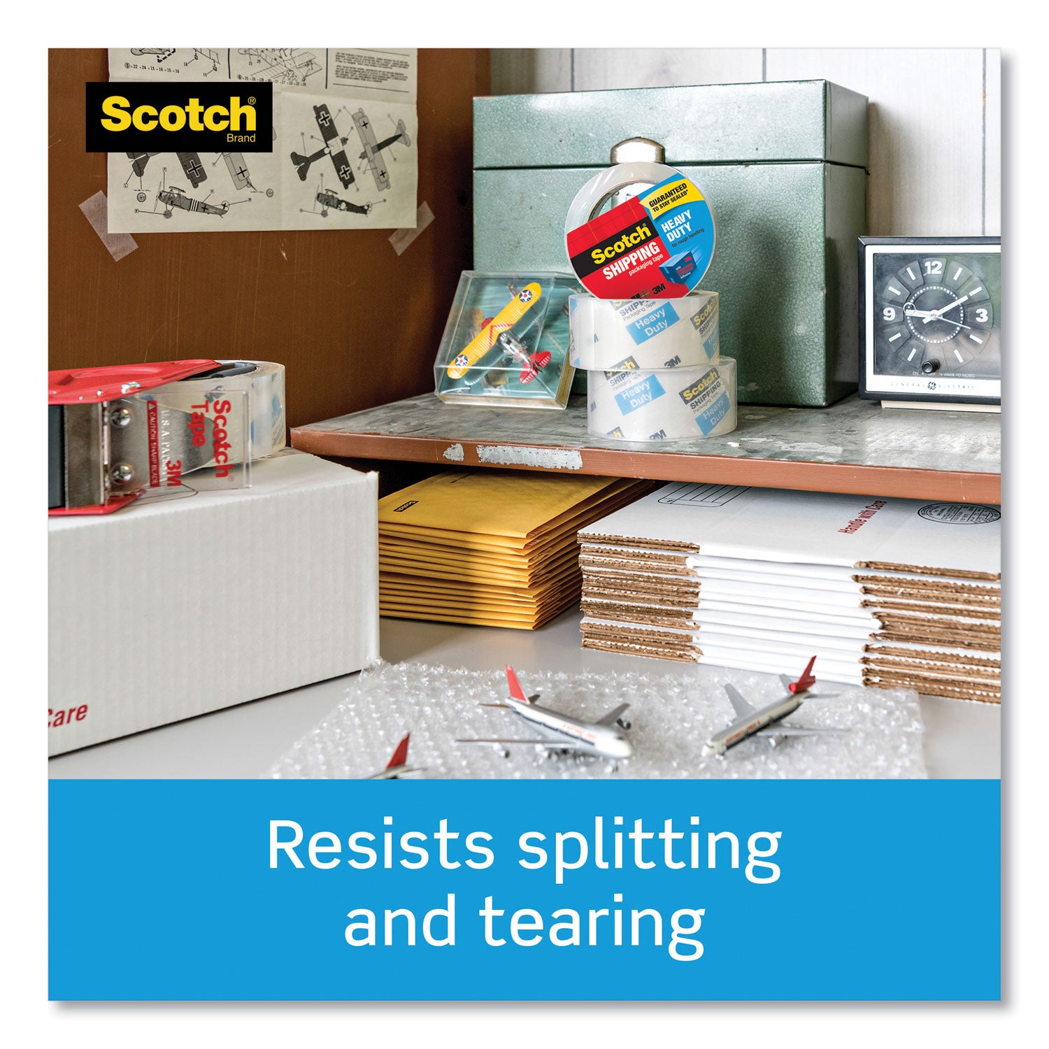 Scotch® 3850 Heavy-Duty Packaging Tape With Dp300 Dispenser, 3" Core, 1.88" X 54.6 Yds, Clear, 6/pack