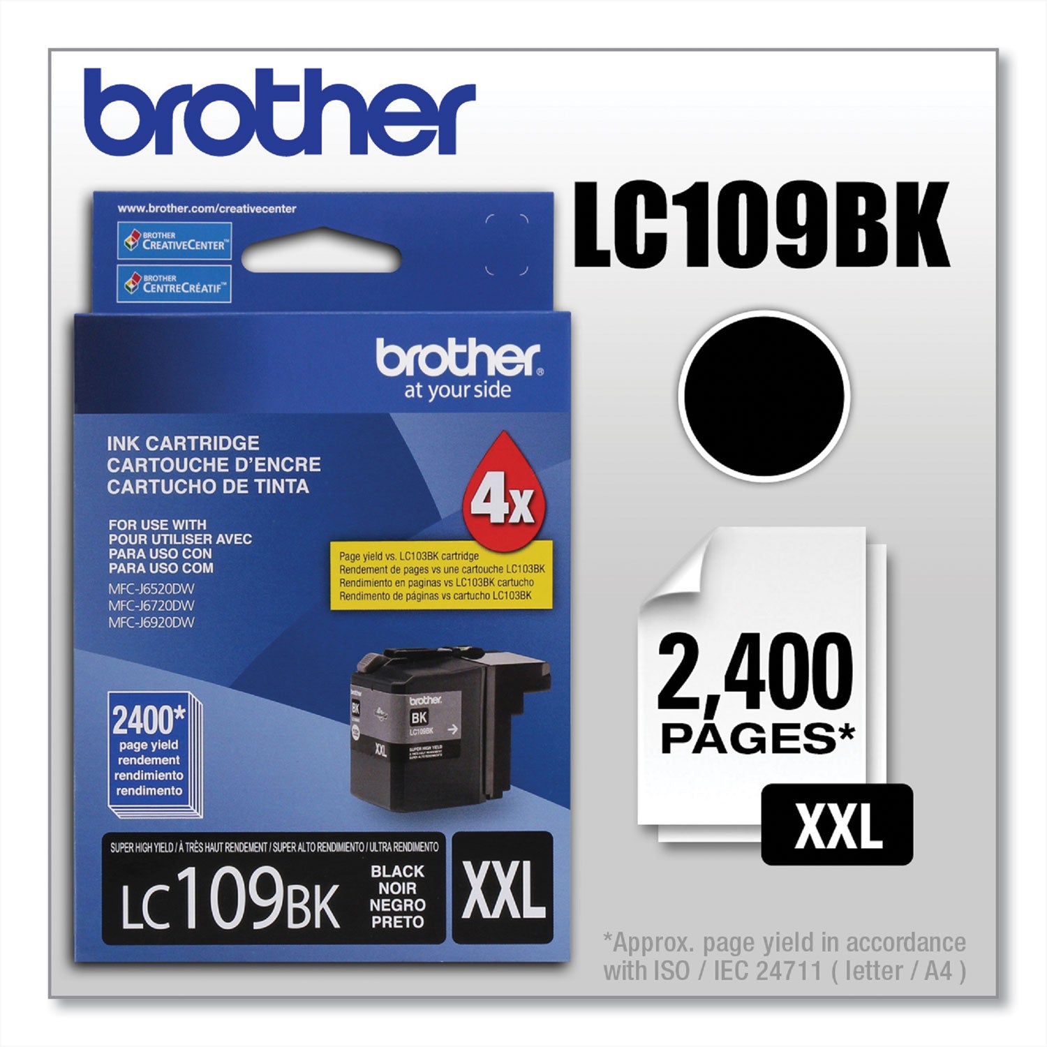Brother Lc109bk Innobella Super High-Yield Ink, 2,400 Page-Yield, Black