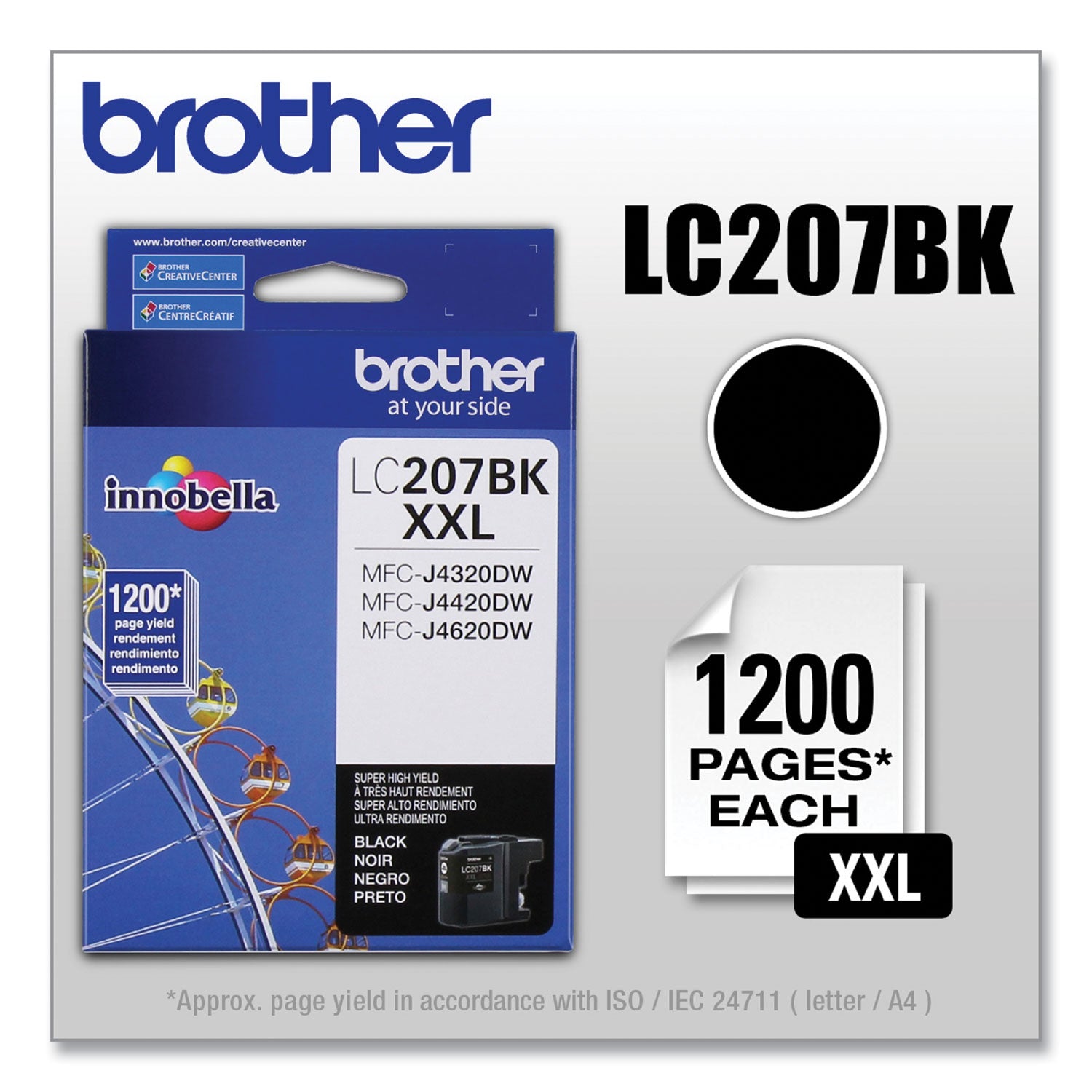 Brother Lc207bk Innobella Super High-Yield Ink, 1,200 Page-Yield, Black