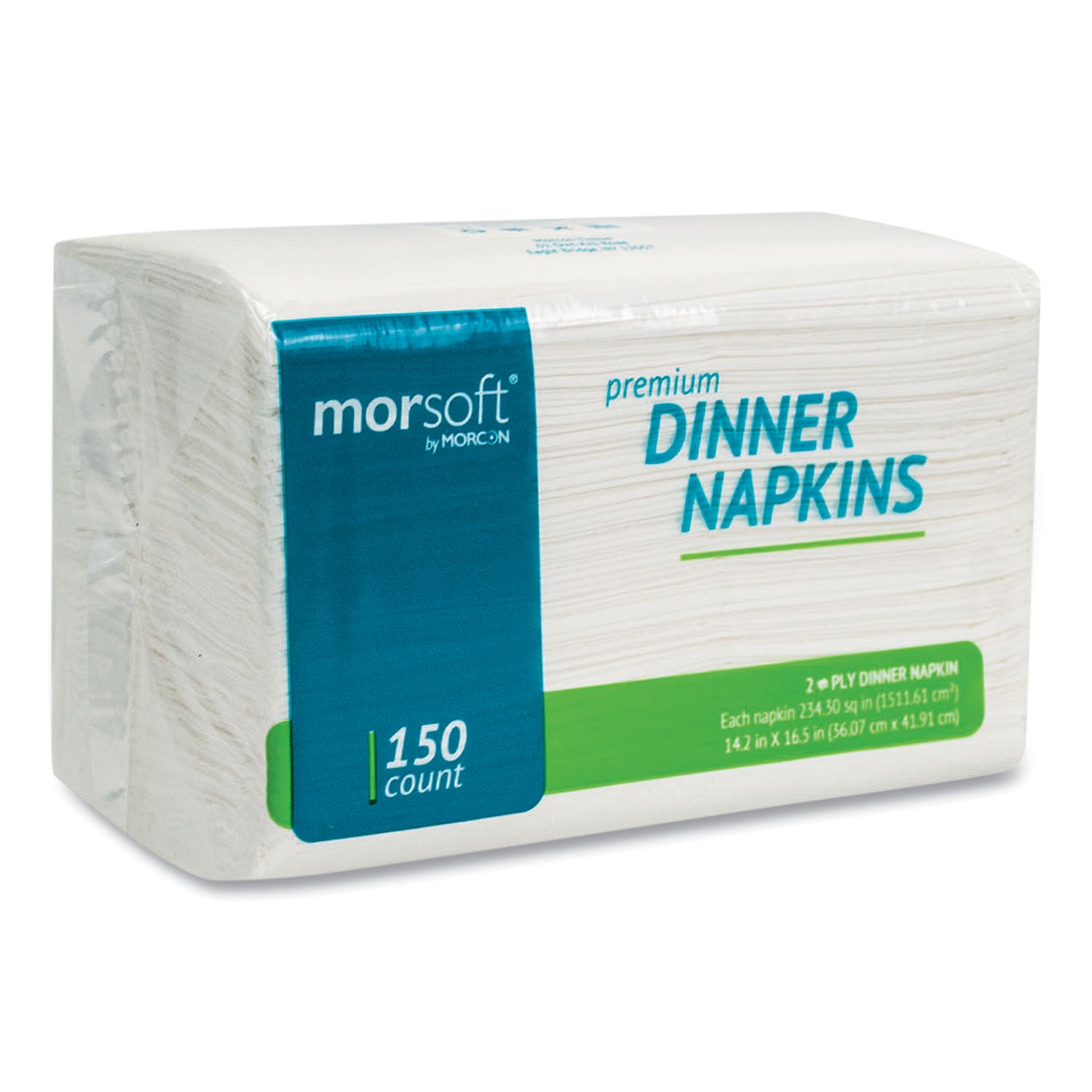 Morcon Tissue Morsoft Dinner Napkins, 2-Ply, 14.5 X 16.5, White, 3,000/carton
