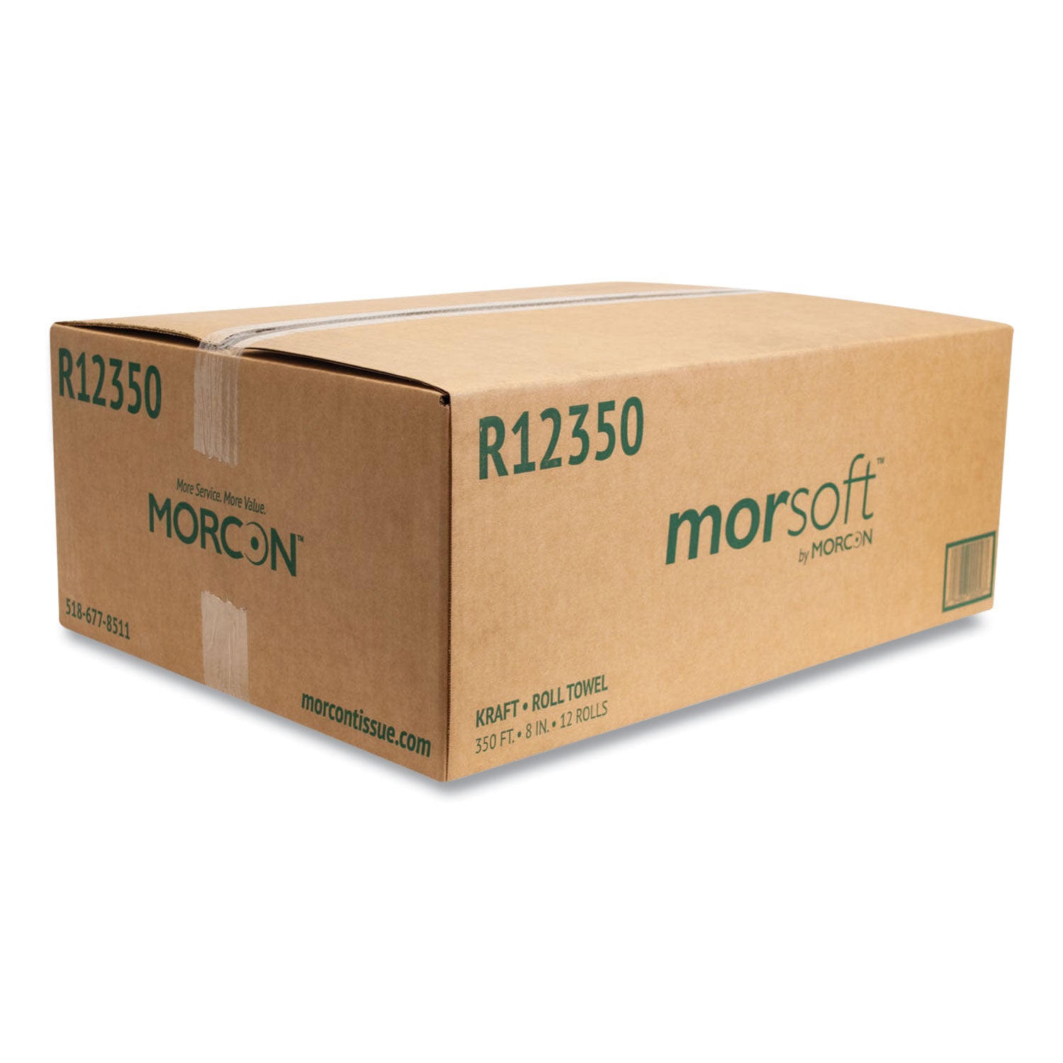 Morcon Tissue Morsoft Universal Roll Towels, 1-Ply, 8" x 350 ft, Brown, 12 Rolls/Carton