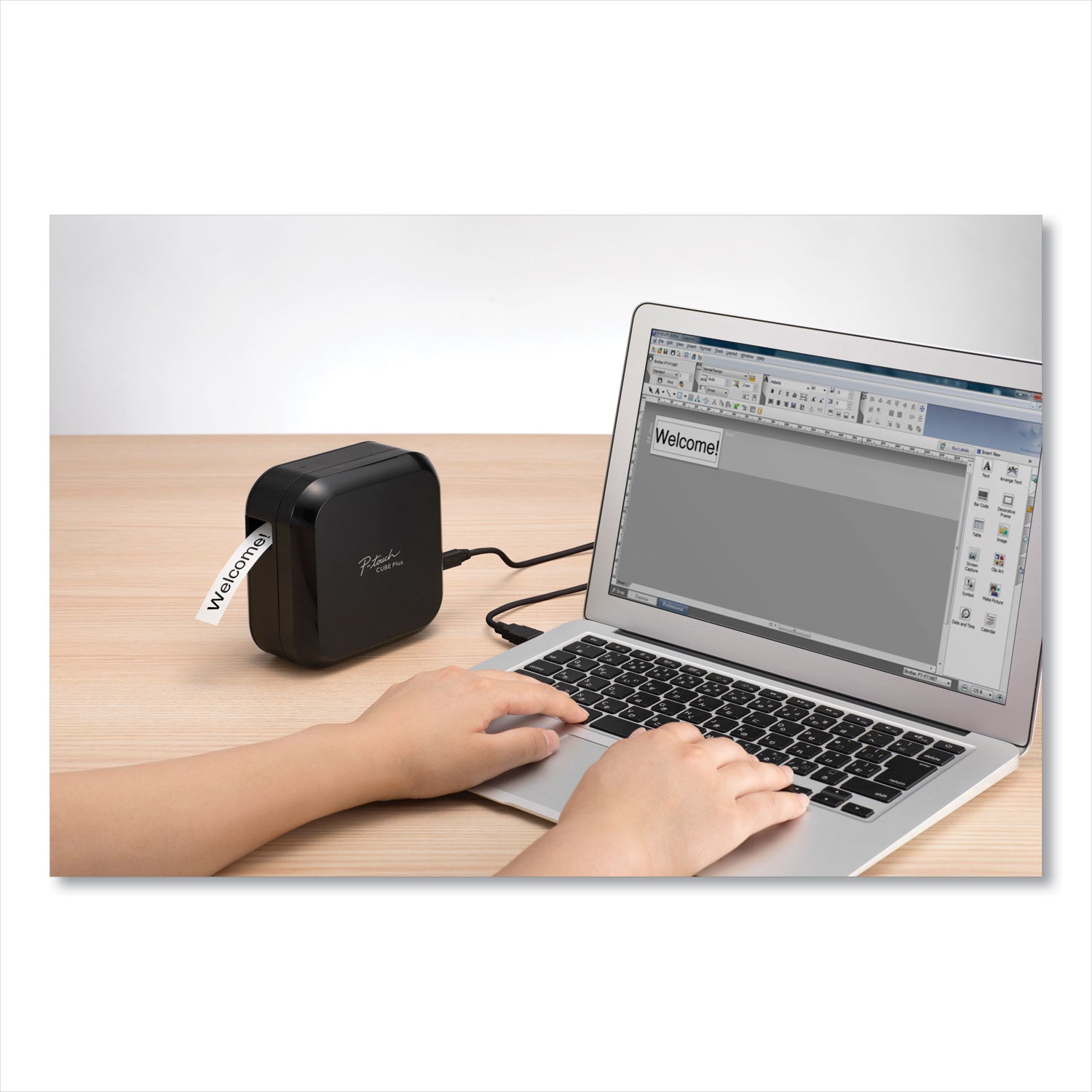 Brother P-Touch® Pt-P710bt Cube Wireless Label Maker, 20 Mm/s Print Speed, 5 X 2.6 X 5