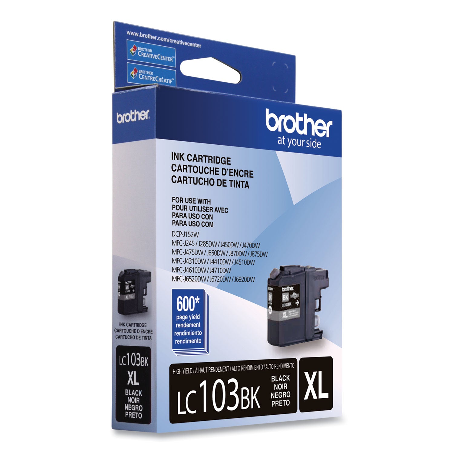 Brother Lc103bk Innobella High-Yield Ink, 600 Page-Yield, Black