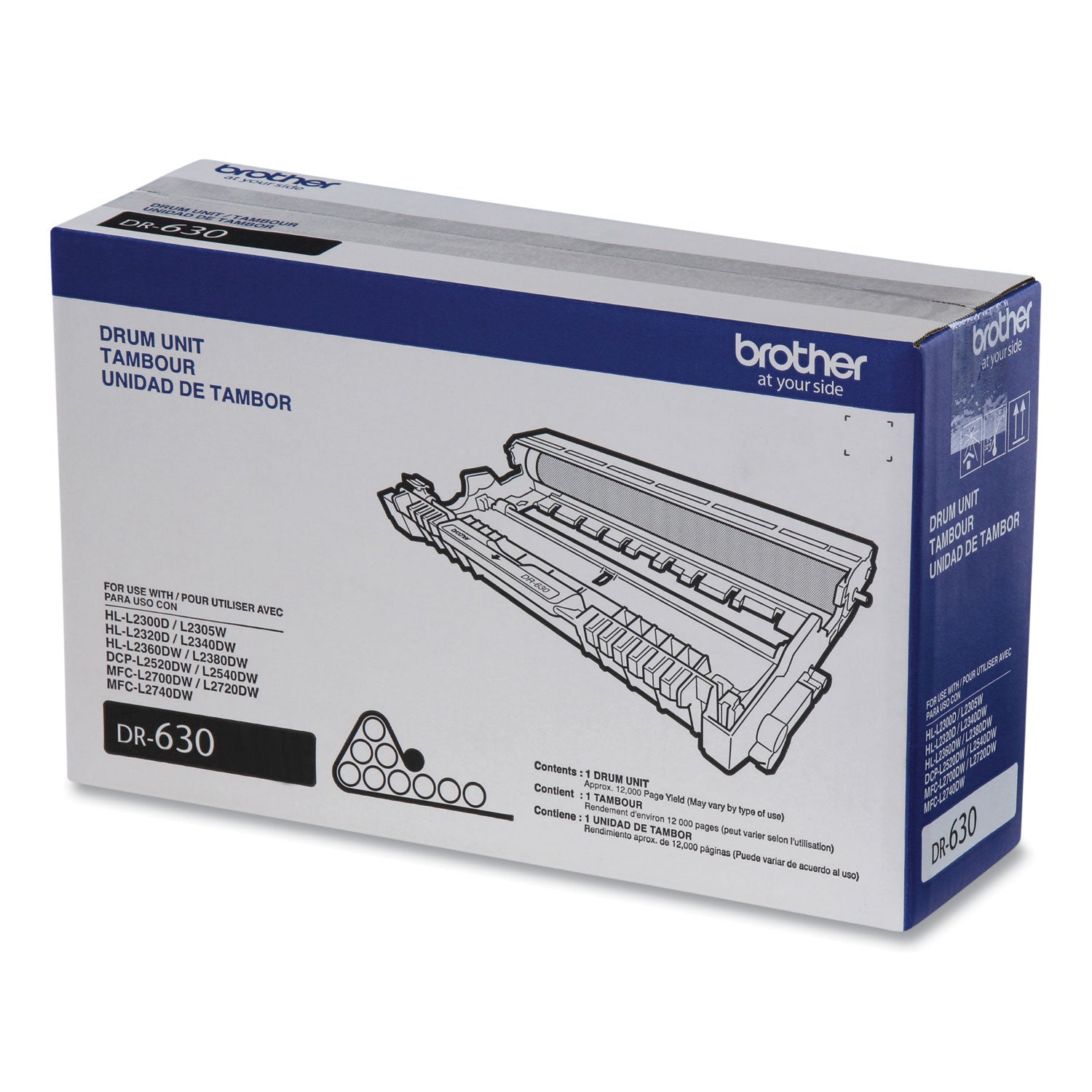 DR630 Drum Unit, 12,000 Page-Yield, Black