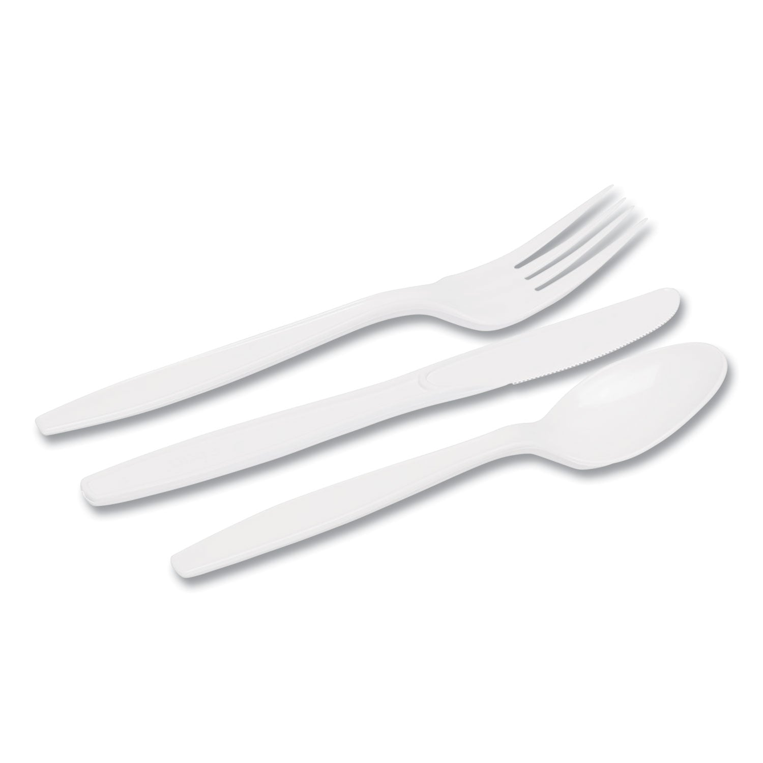 Dixie® Combo Pack, Tray with White Plastic Utensils, Heavyweight, Fork/Knife/Spoon, 168/Pack