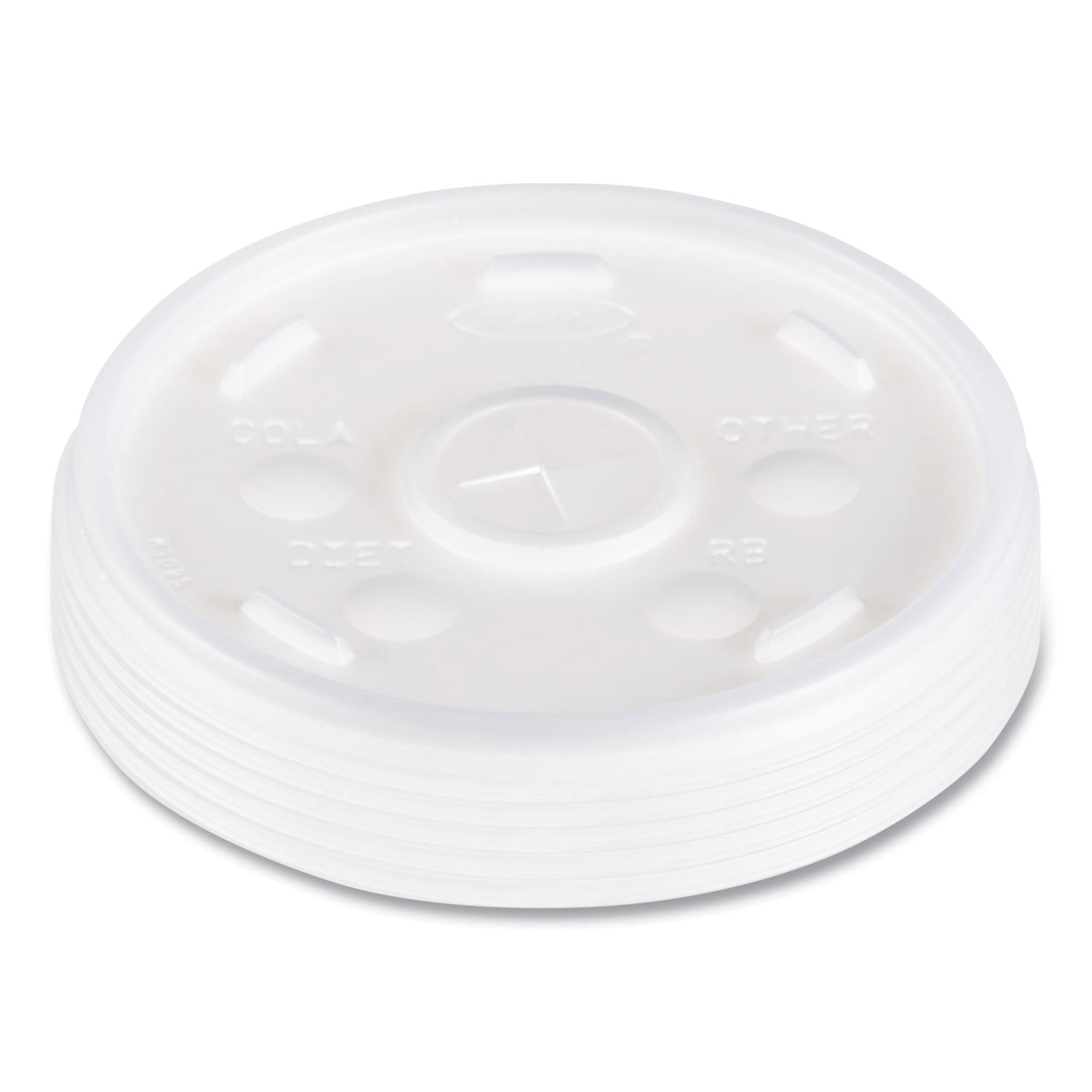 Dart® Plastic Lids, Straw-Slot Lid, Fits 12 oz to 24 oz Hot/Cold Foam Cups, Translucent, 100/Pack, 10 Packs/Carton