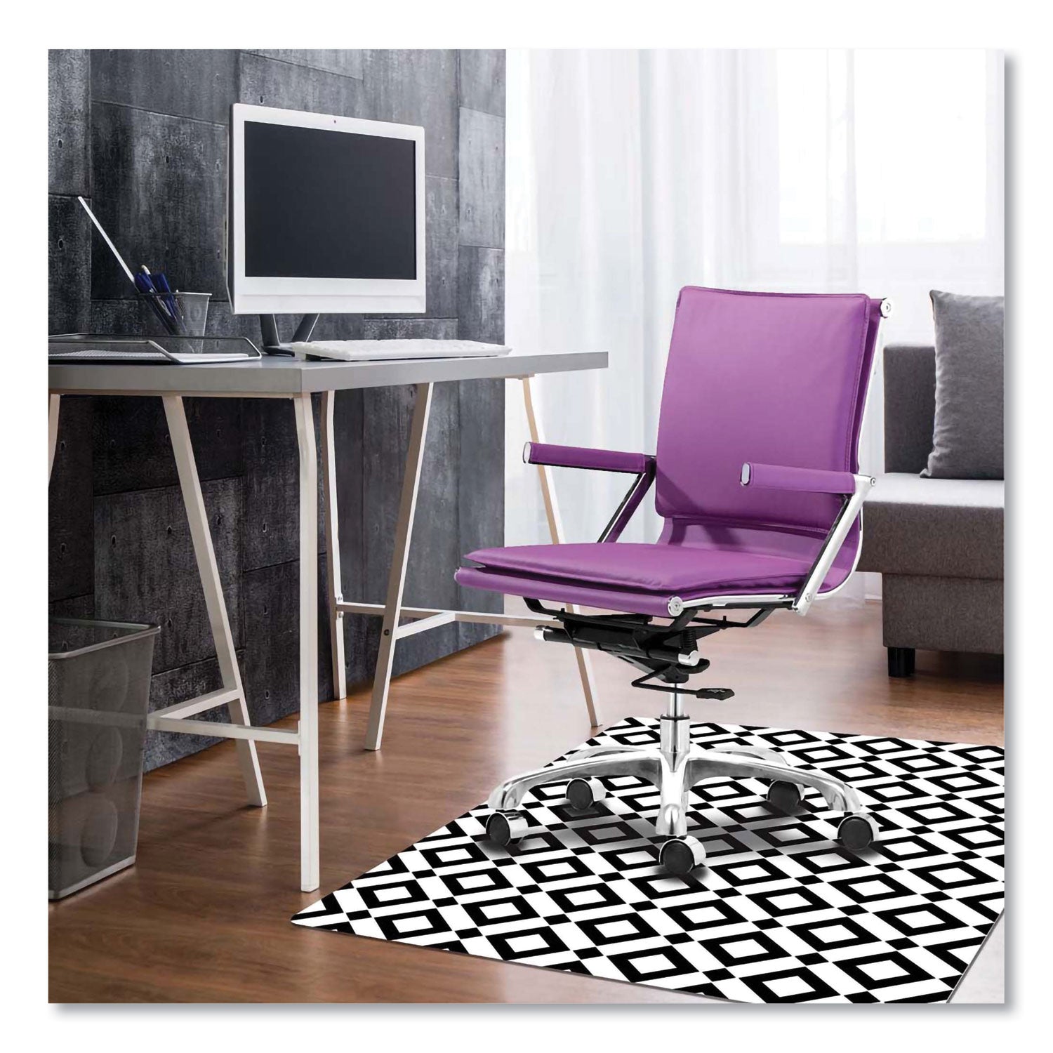 deflecto® Fashionmat Chair Mat, Rectangular, 35 X 40, Diamonds