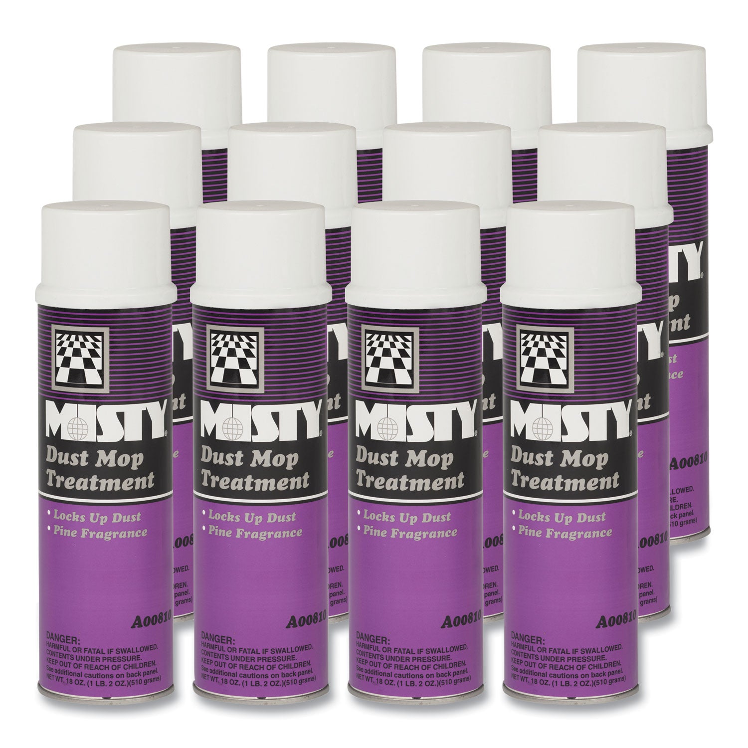 Misty® Dust Mop Treatment, Pine, 20 Oz Aerosol Spray, 12/carton