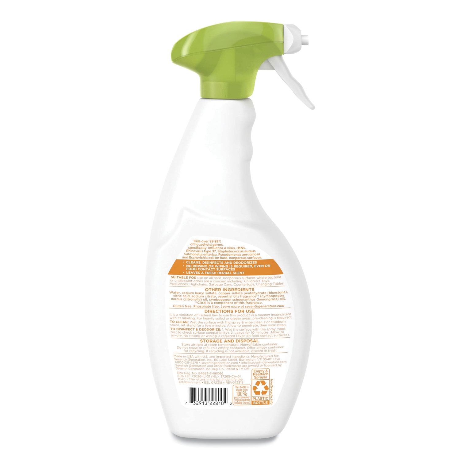 Seventh Generation® Botanical Disinfecting Multi-Surface Cleaner, 26 Oz Spray Bottle