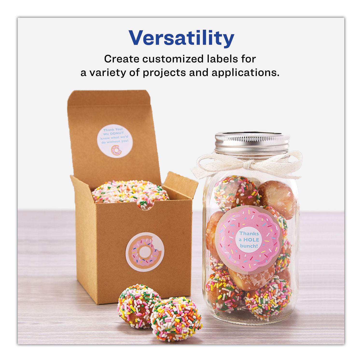 Avery® Printable Self-Adhesive Permanent ID Labels w/Sure Feed, 0.75" dia, White 800/PK